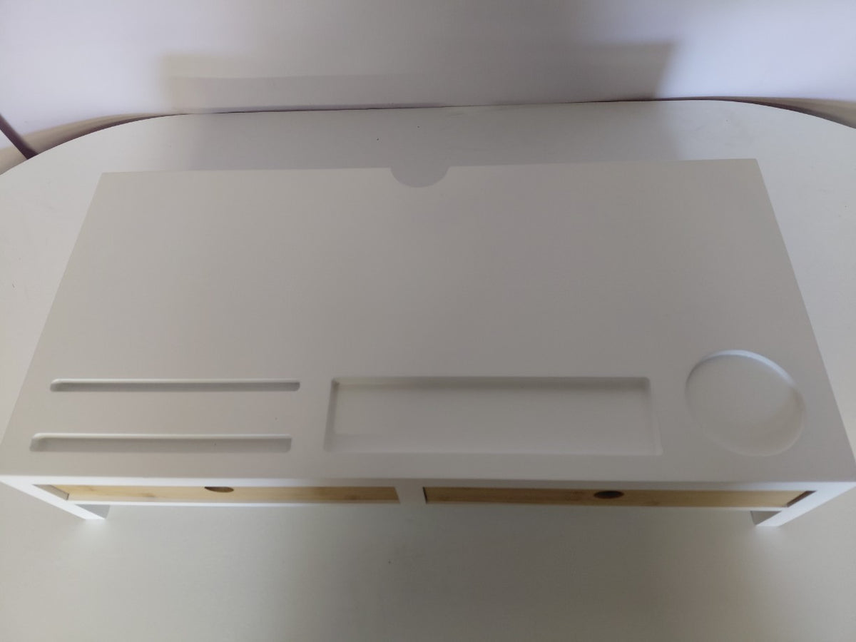 Stojak pod monitor z szufladami