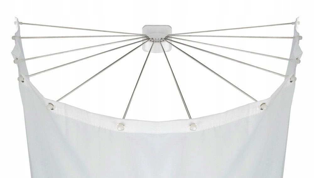 Drążek prysznicowy łukowy Wenko 72-96 x 10 mm biały