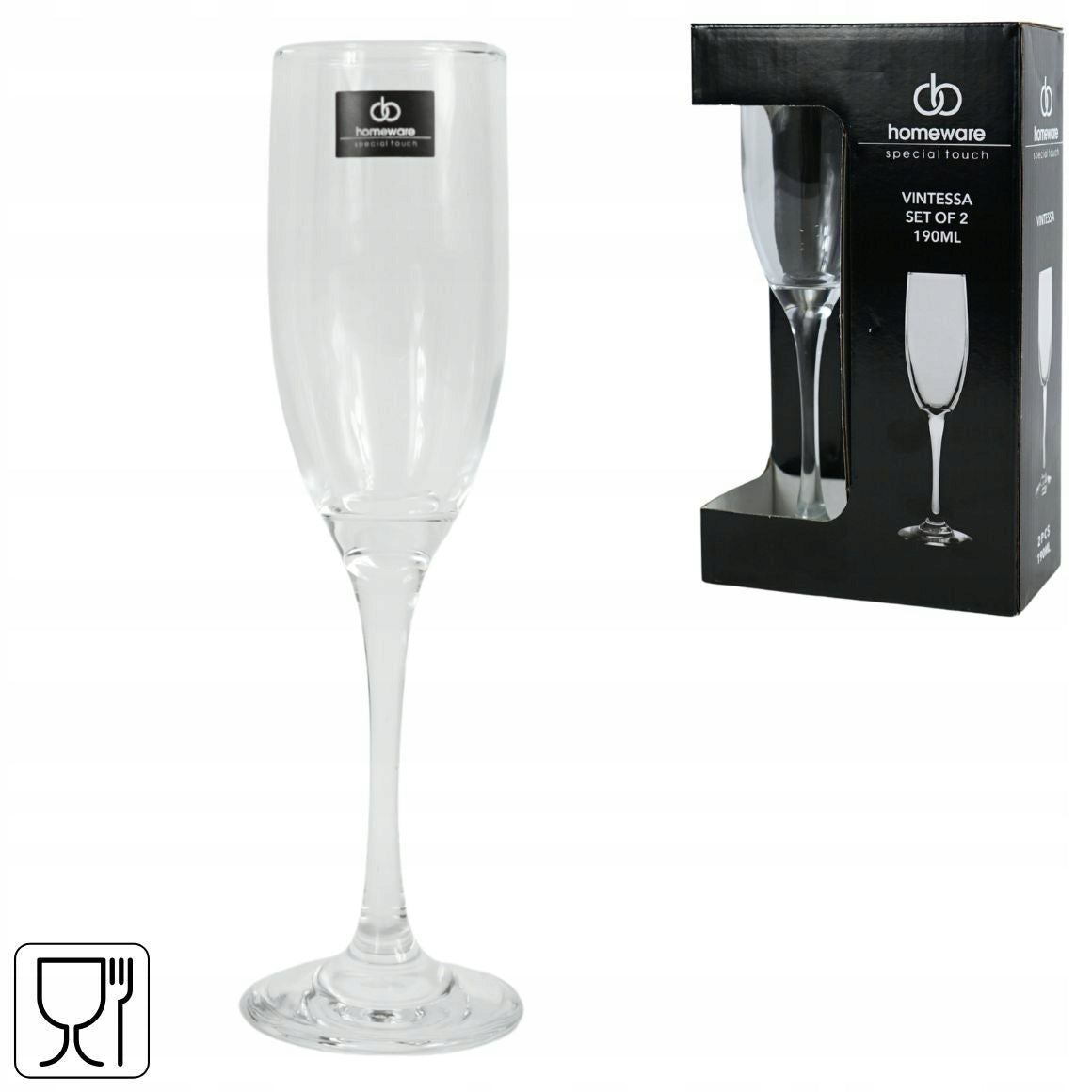 Kieliszek do szampana Homeware Vintessa 190 ml zestaw 2 szt. Premium