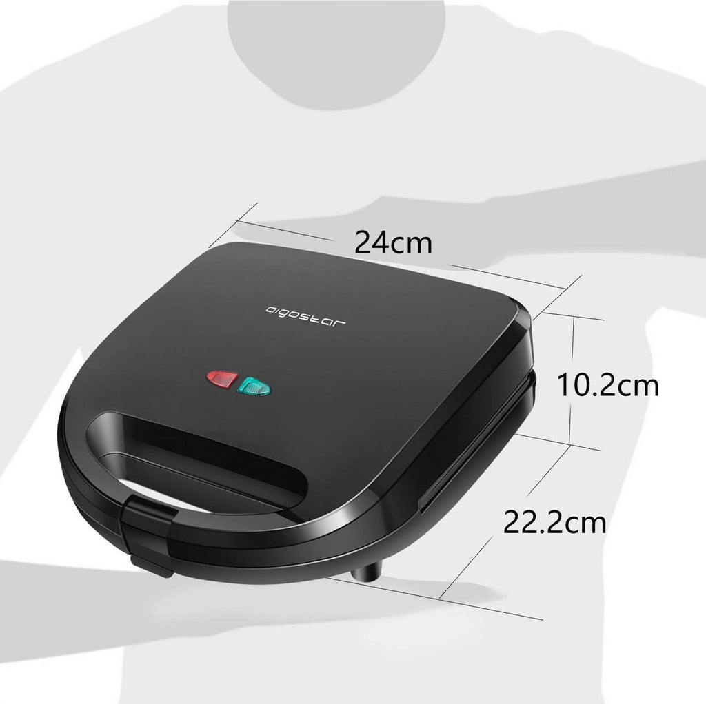 Opiekacz Toster Sandwich Gofrownica Grill Aigostar Rubik czarny 750 W