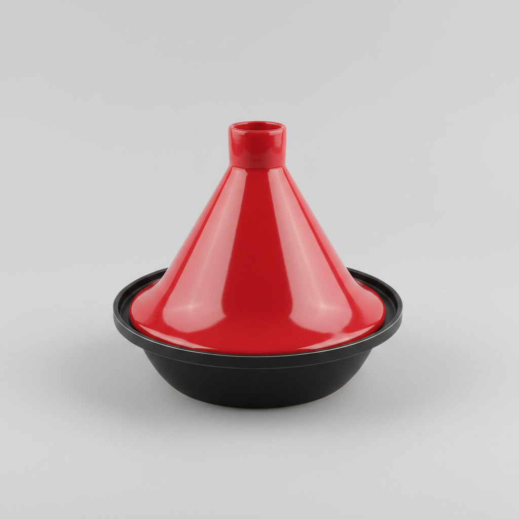 Tagine - Moroccan Red and Black Ceramic Pot