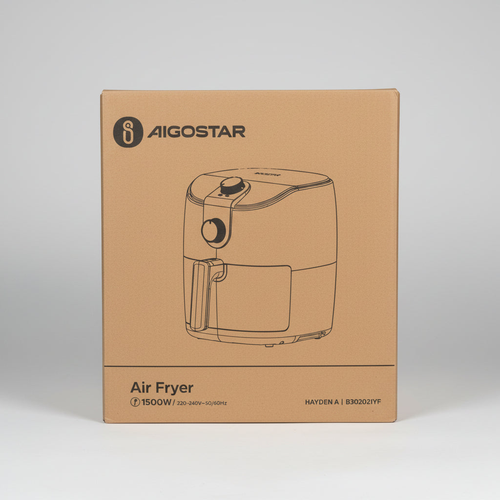 Aigostar Hayden B30202IYF Frytkownica Beztłuszczowa Air Fryer 4L 1500W Czarna