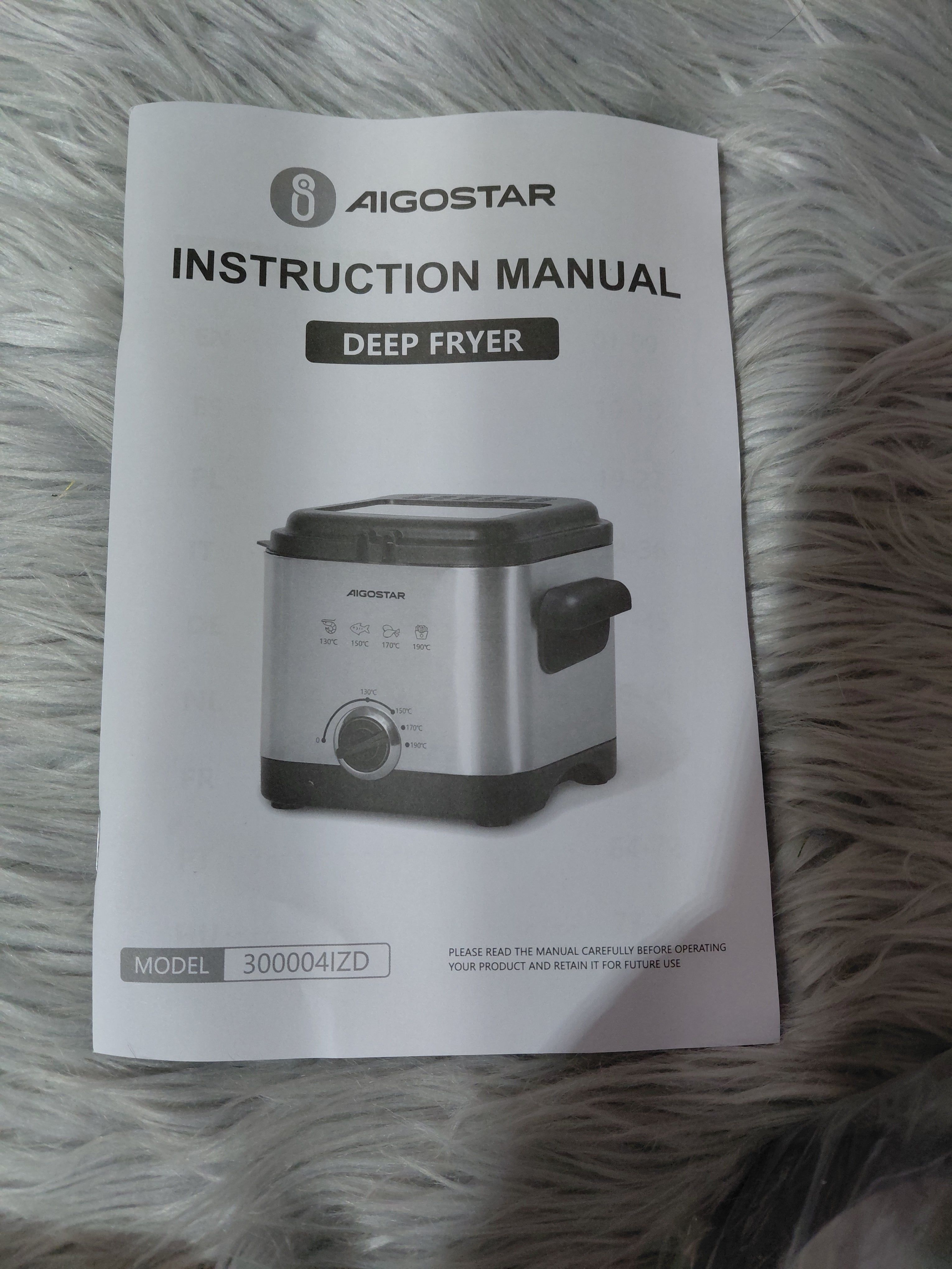 Aigostar 300004IZD - Frytkownica elektryczna 1,5L 1000W