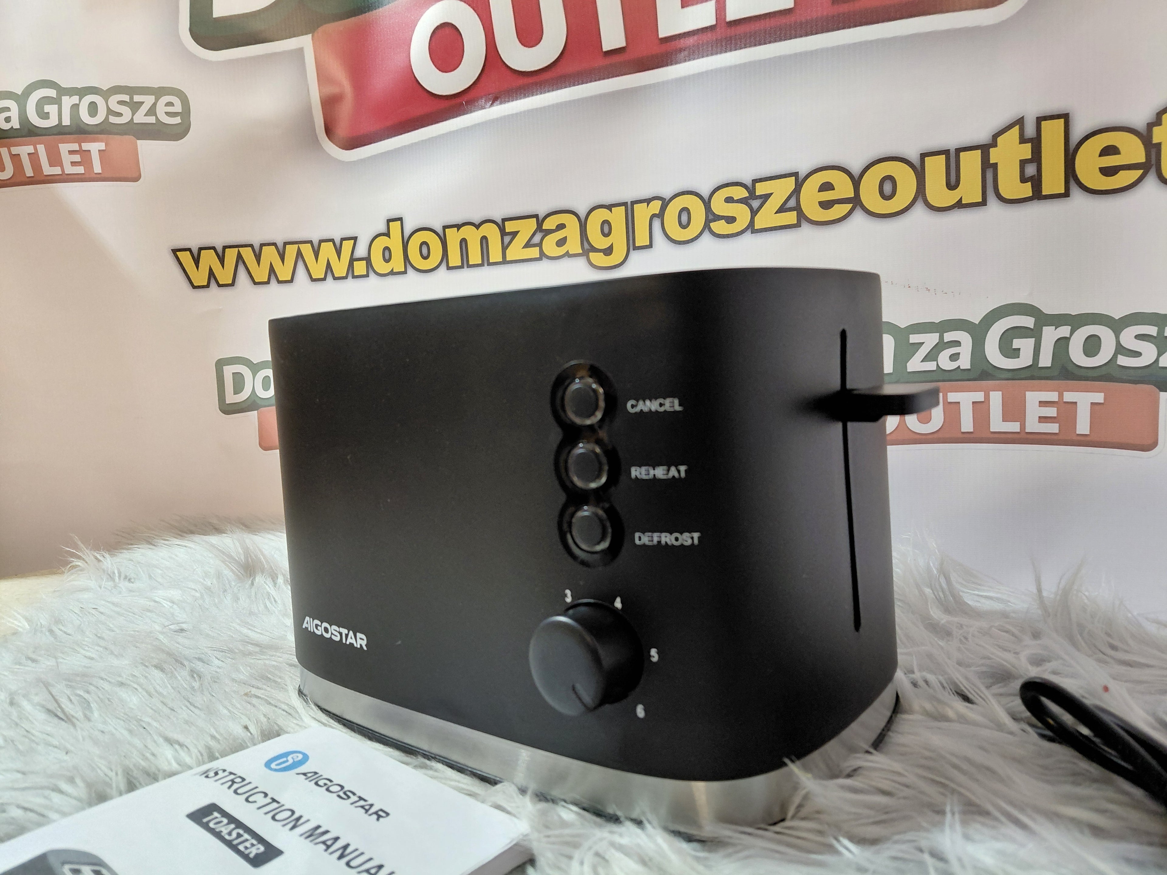 Aigostar Toster Dwukomorowy B30202J4R – Cancel, Reheat, Defrost