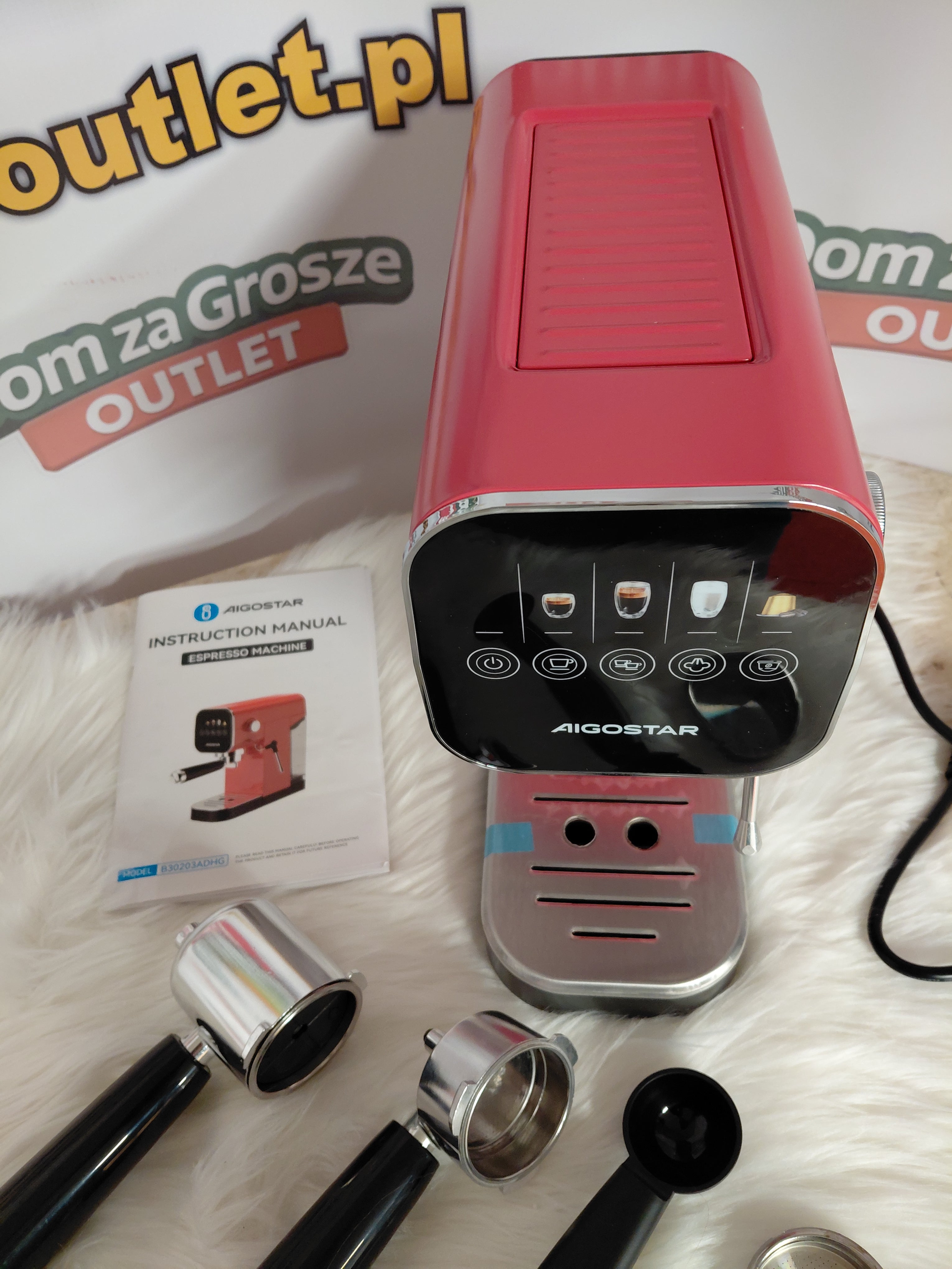Ekspres do Espresso Aigostar – Cappuccino i Latte w domu, panel LCD, dysza spieniająca ❤️