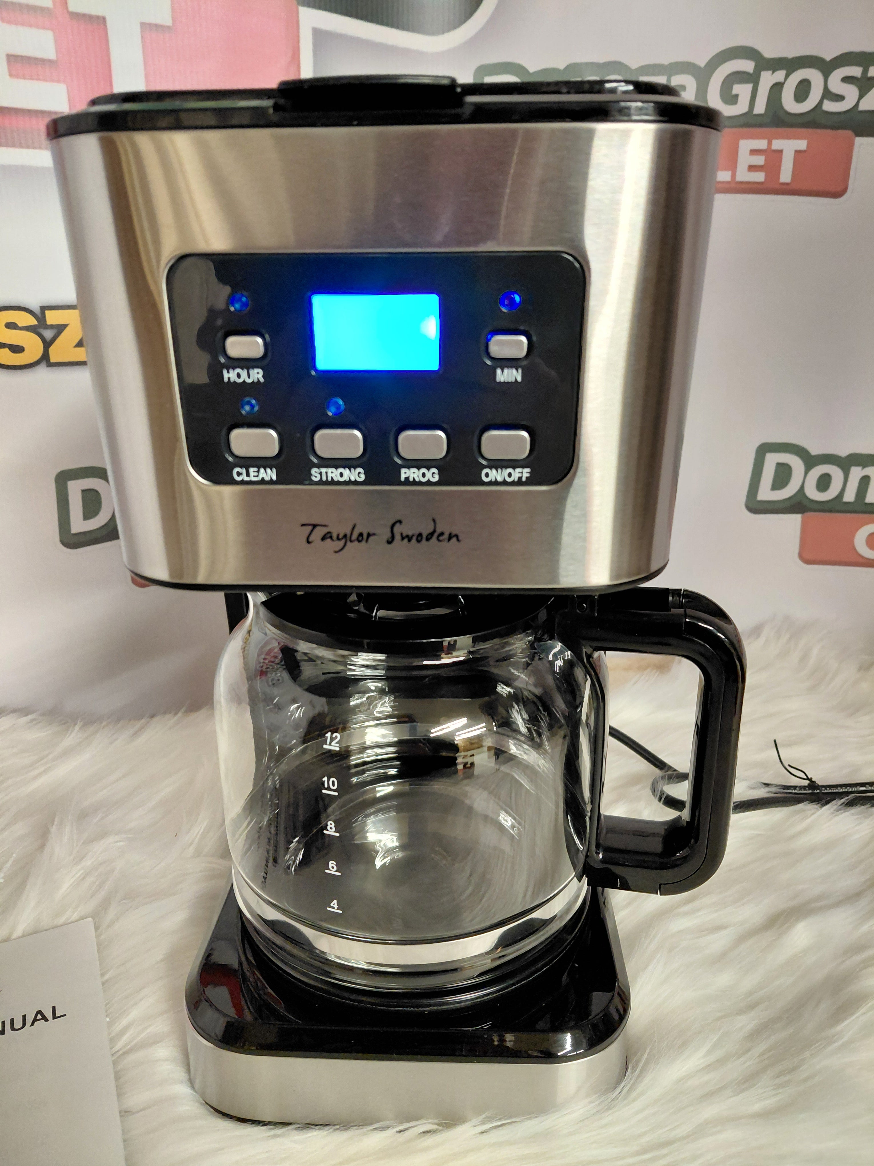Taylor Swoden - drip coffee maker with timer, stainless steel (new)