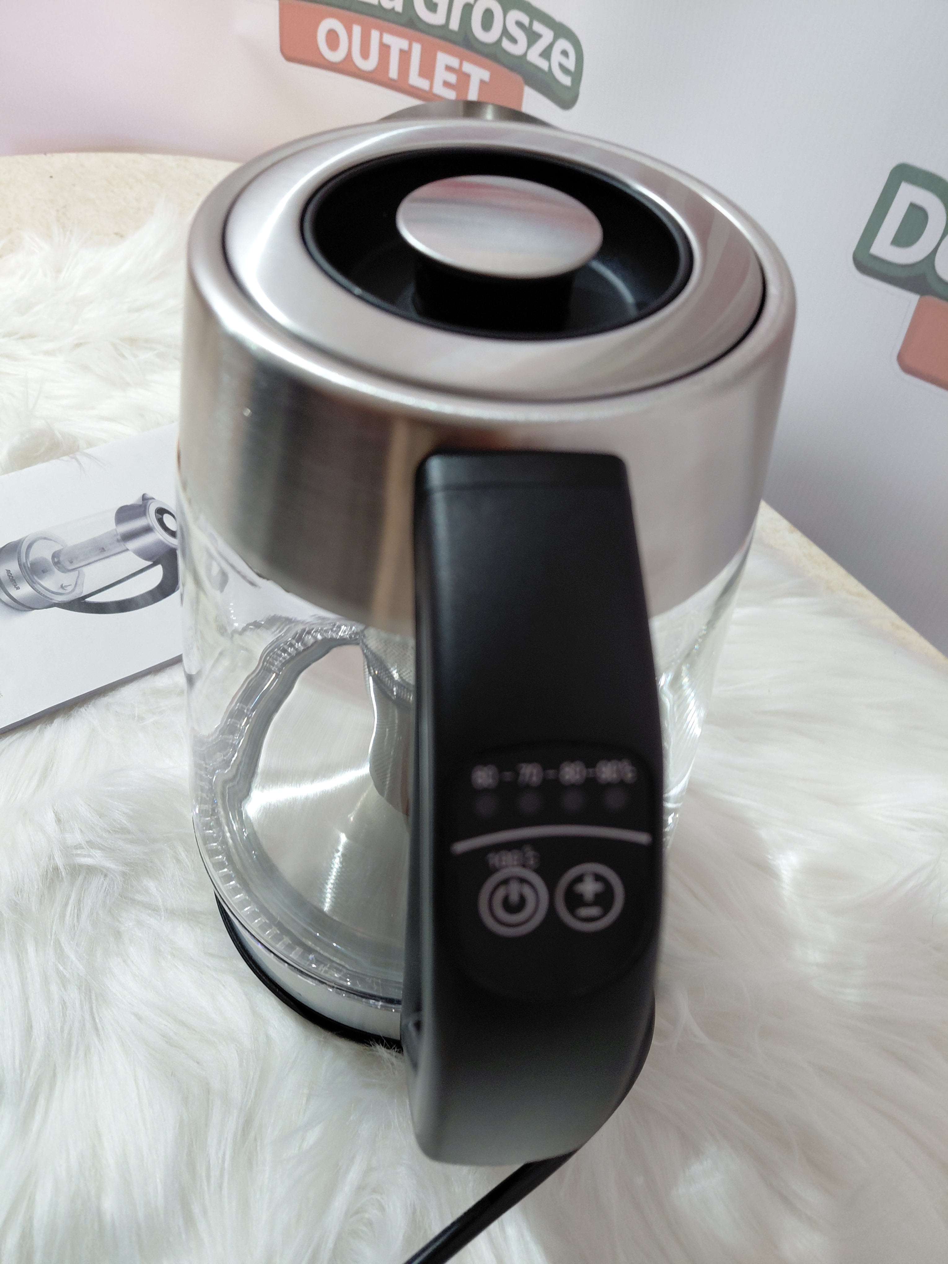 Aigostar – glass electric kettle with temperature control and infuser, 1.7L (new)