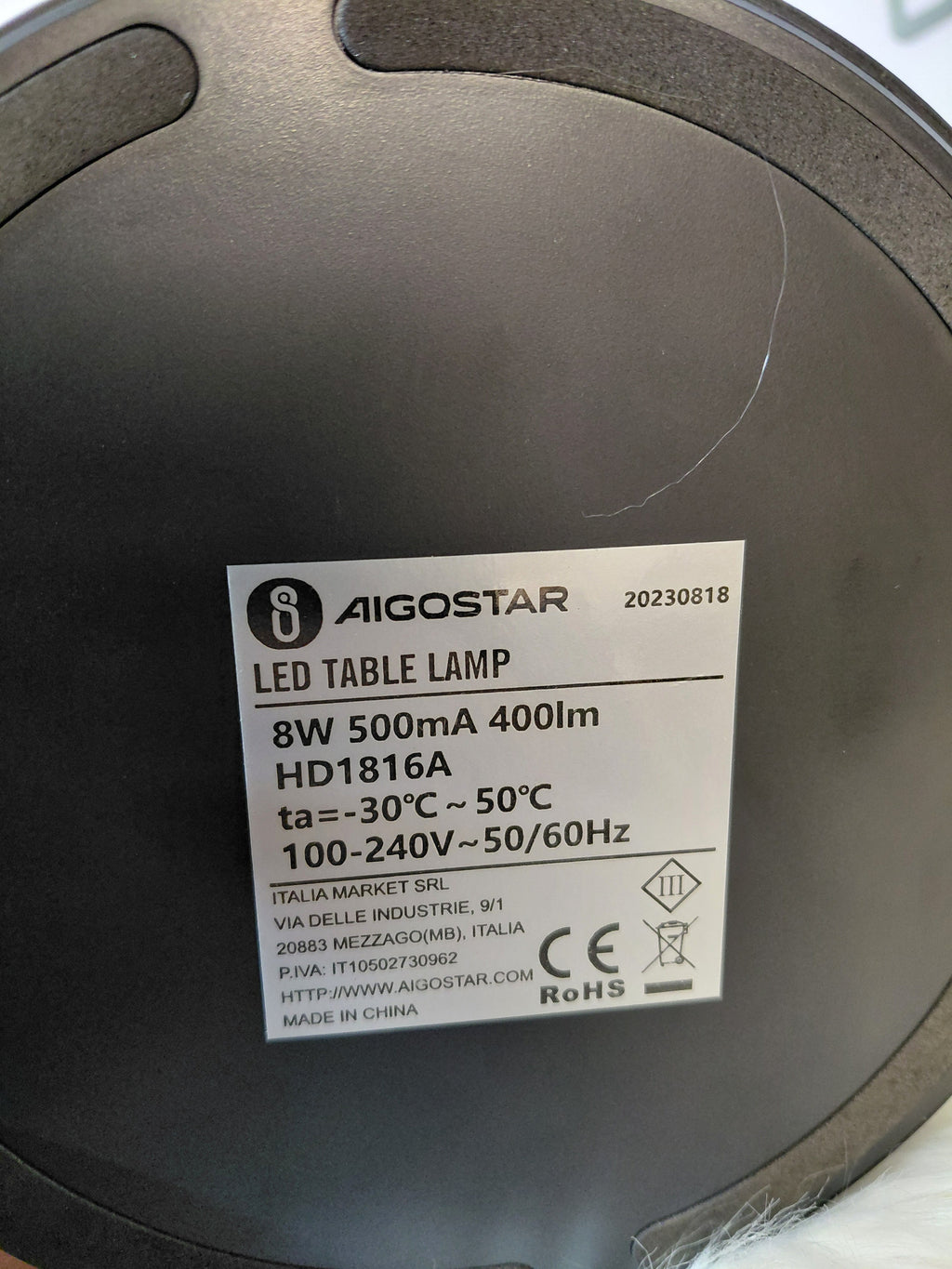 Aigostar HD1816A LED Desk Lamp 8W 400lm 5 Colors Dimmable USB Black