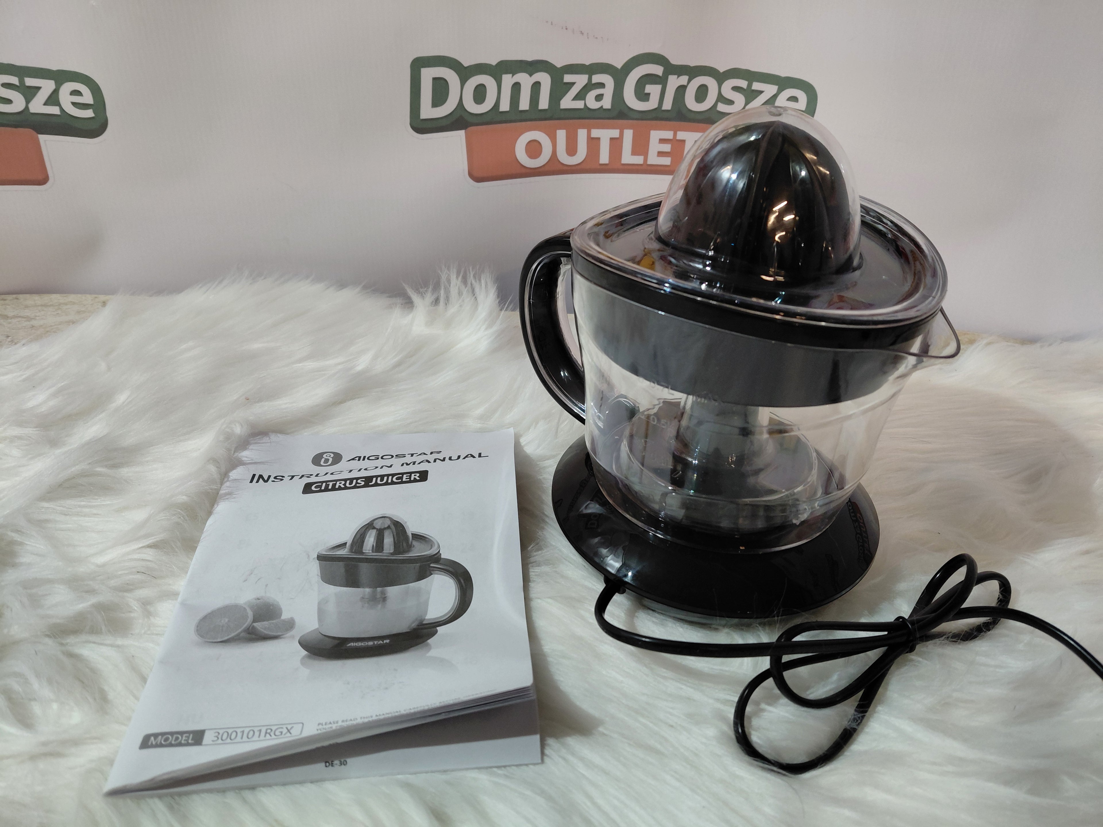 Aigostar 300101RGX Sokowirówka Elektryczna do Cytrusów 40W Dzbanek Sitko Czarna