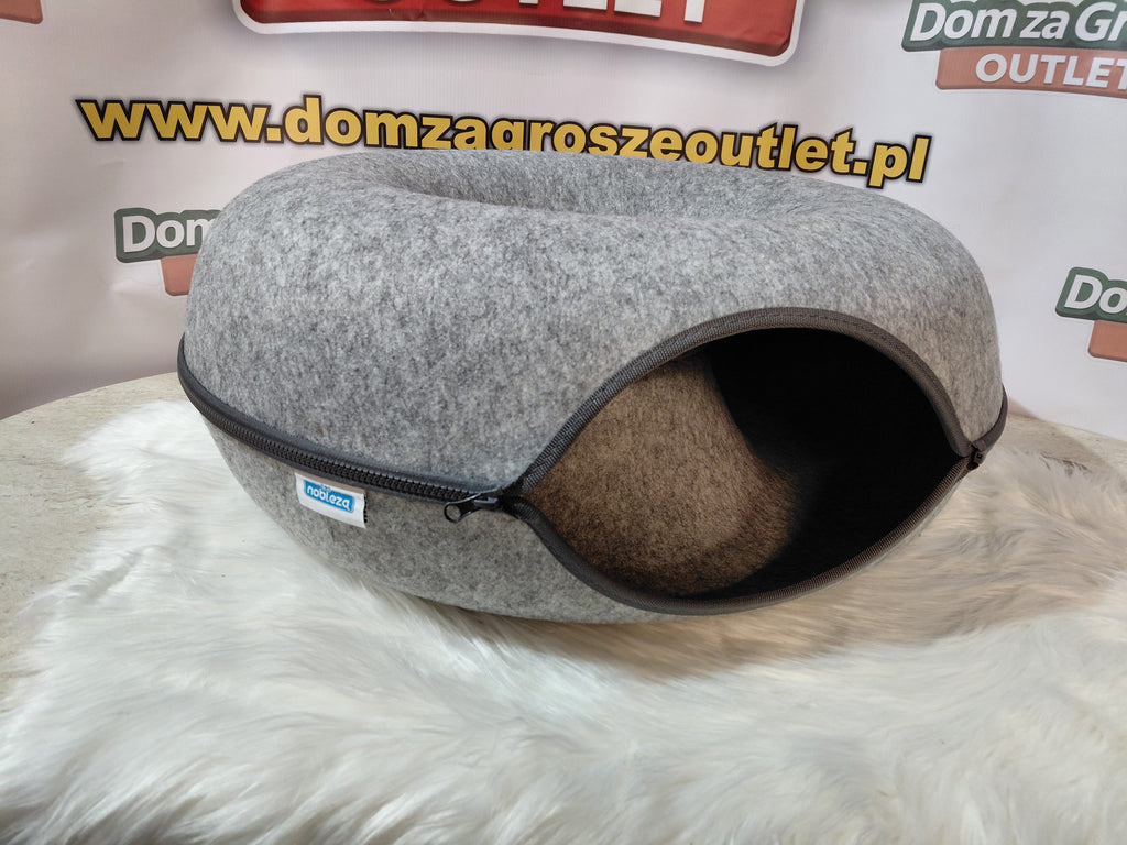 Cat Donut 2-in-1 Nobleza Bed – tunnel + bed, soft felt, Ø59 cm 🐈 Your cat will love it!