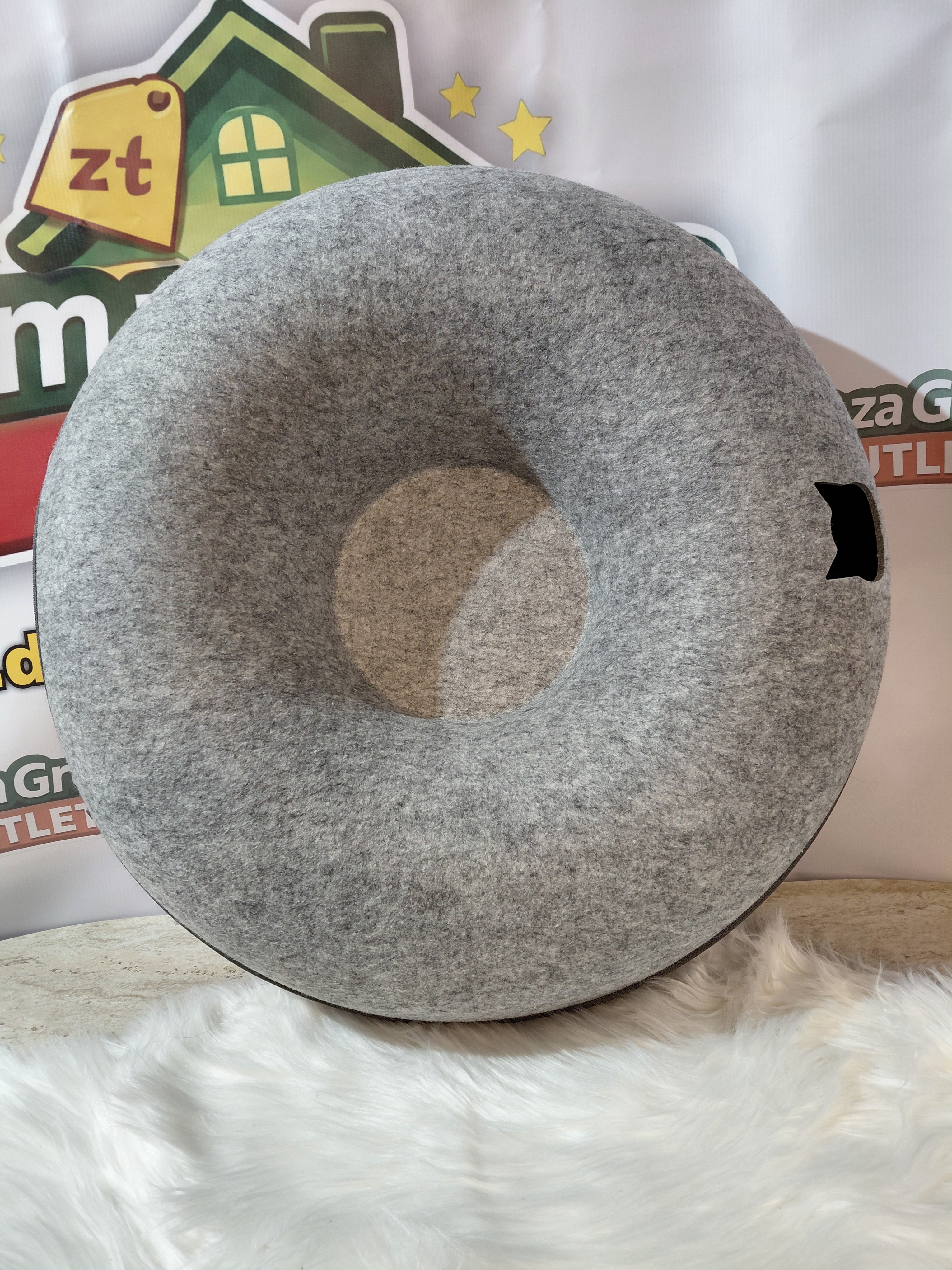 Legowisko dla Kota Donut 2w1 Nobleza - tunel + legowisko, miękki filc, Ø59 cm 🐈 Twój kot pokocha!