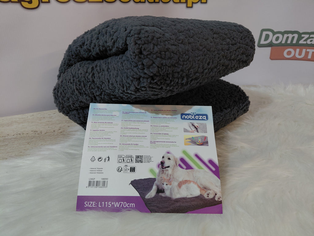 Nobleza Pet Thermal Mat – Samonagrzewająca Mata dla Psa i Kota, L 115x70 cm