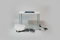Glass Aquarium 54L Nobleza – white LED cover, underwater light bar, complete set 🐠 elegant design!