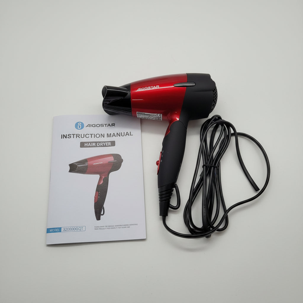 Aigostar – suszarka do włosów Hair Dryer, czerwono-czarna (nowa)