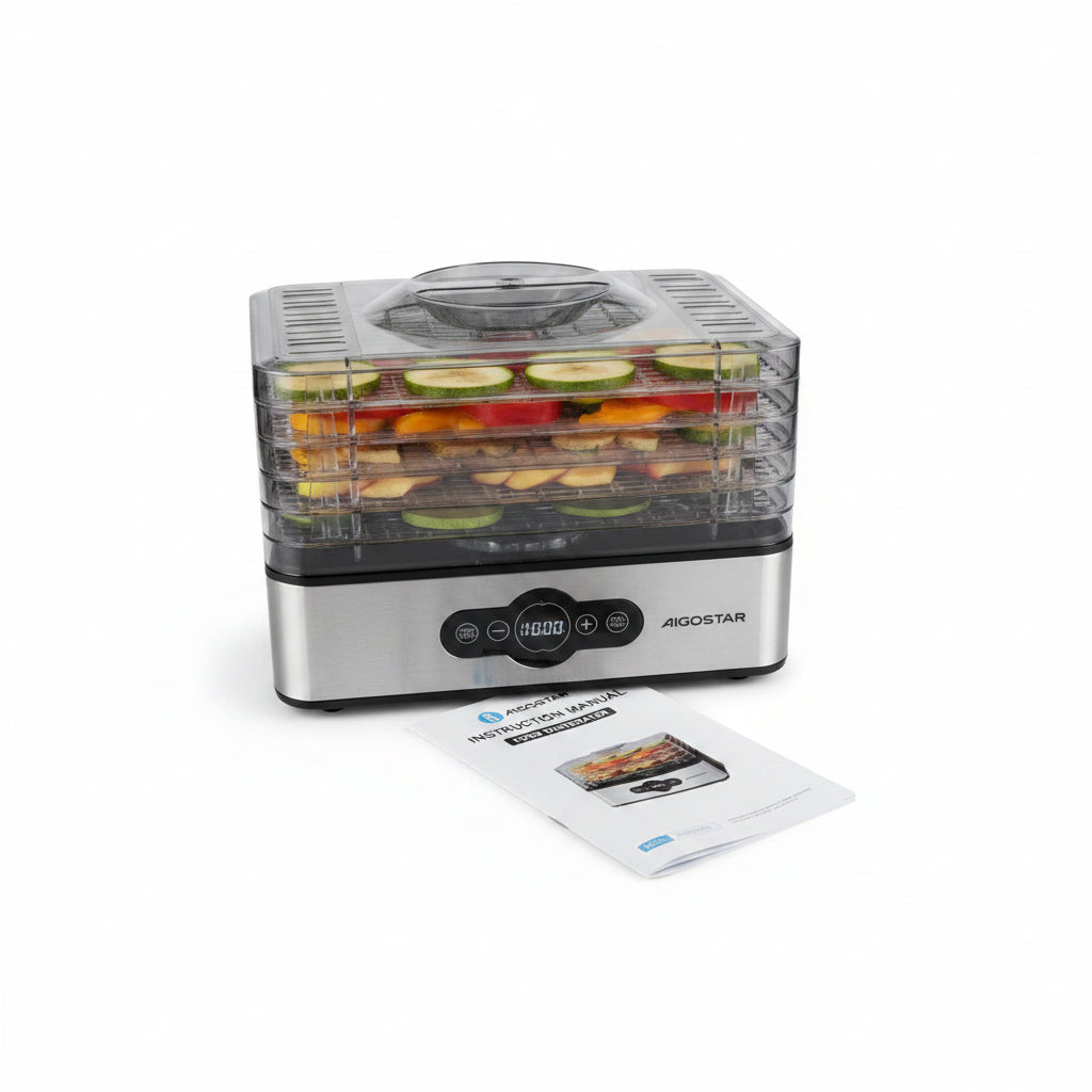 Aigostar Suszarka do Żywności Food Dehydrator 300005INI – 5 Tacek, Cyfrowy Panel
