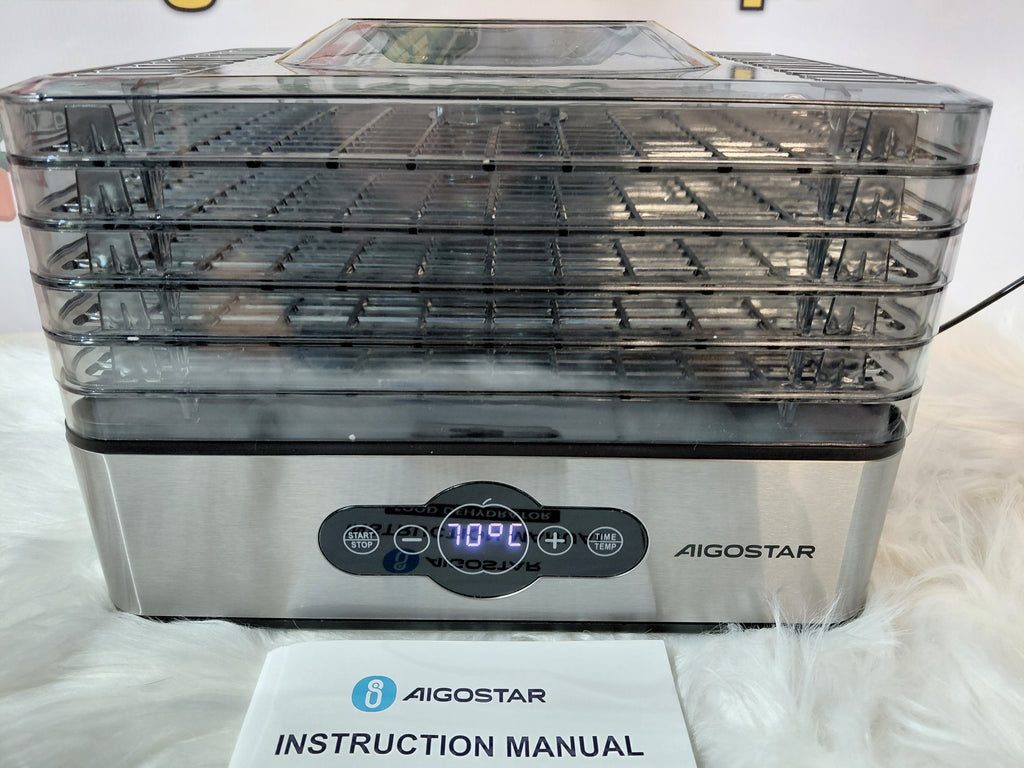 Aigostar Food Dehydrator 300005INI – 5 Trays, Digital Panel