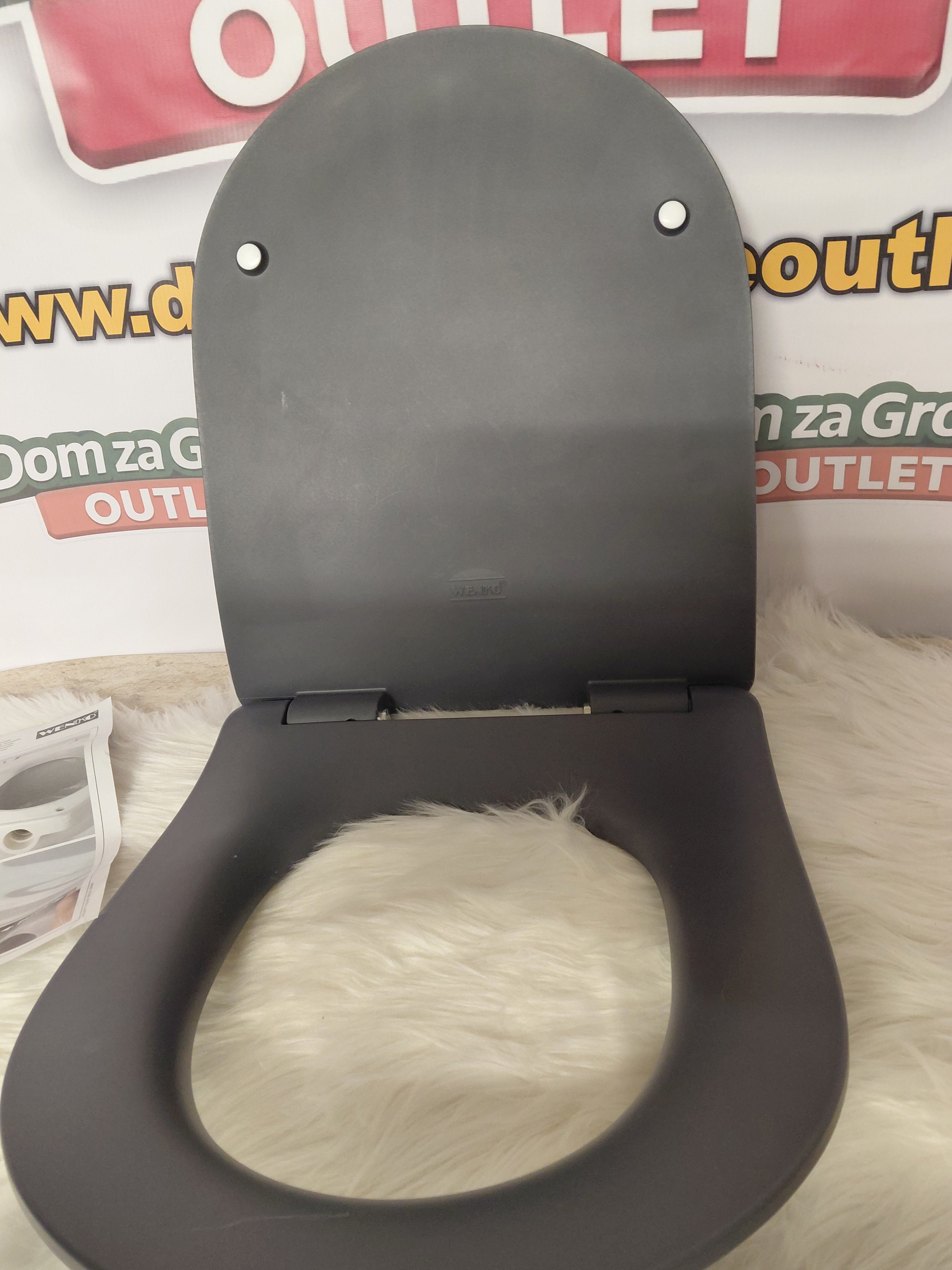 Wenko - Soft-Close toilet seat, duroplast, anthracite (new)