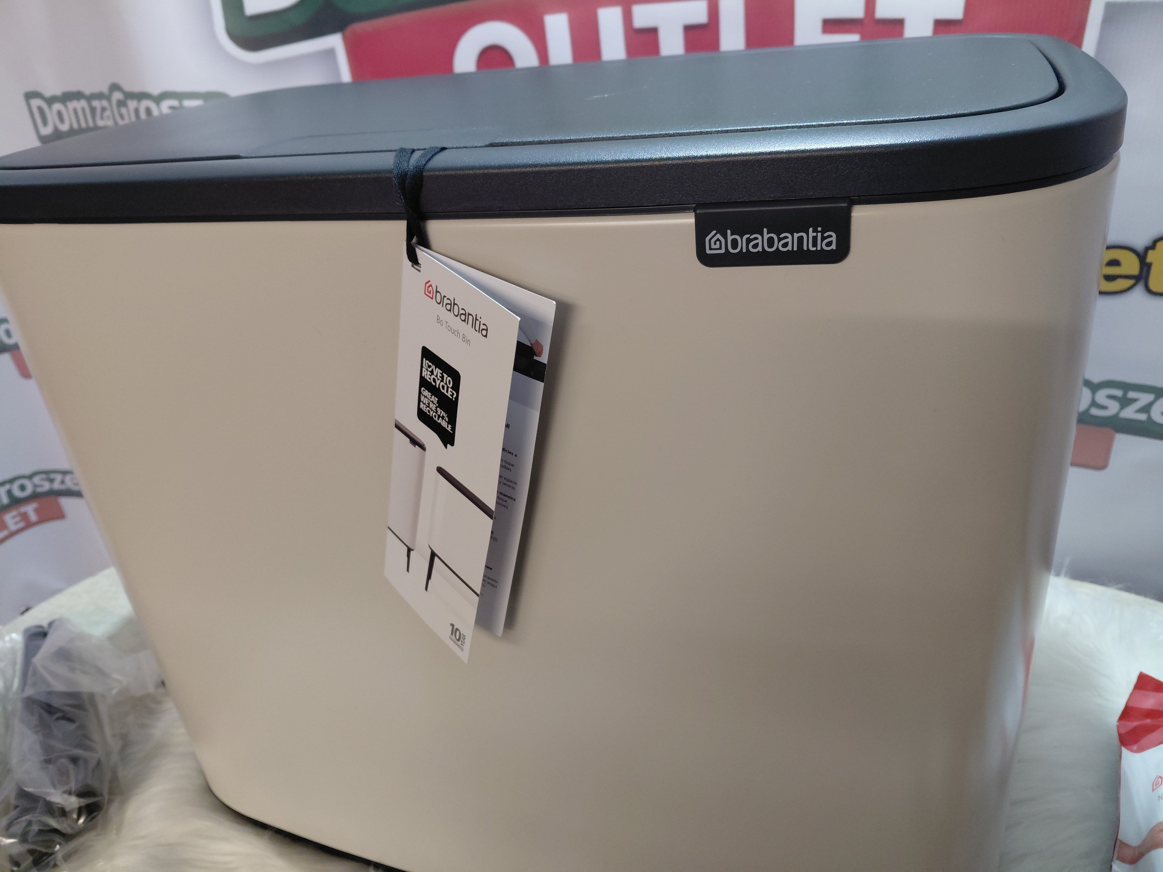 Brabantia Bo Touch Bin - 11+23L dual compartment waste bin, Soft Beige (new)