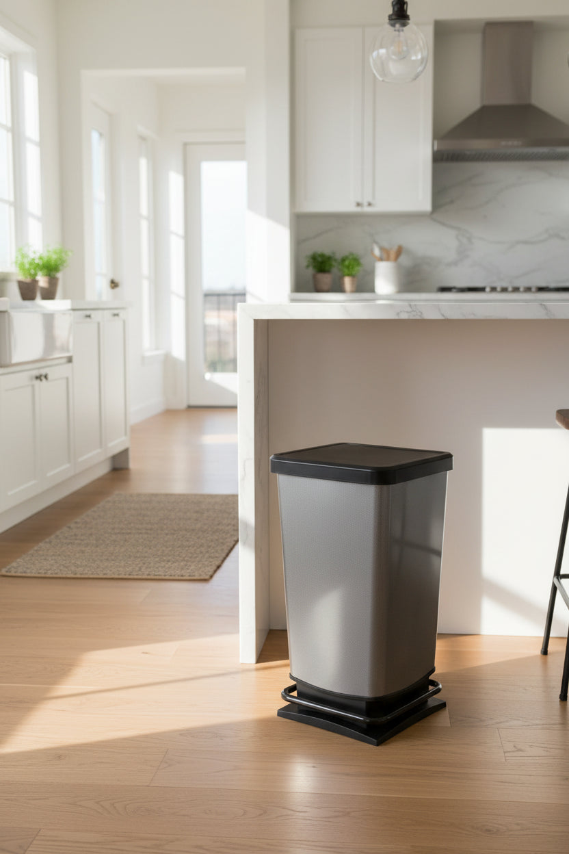 Rotho - pedal bin 40 L, carbon pattern, black (new)