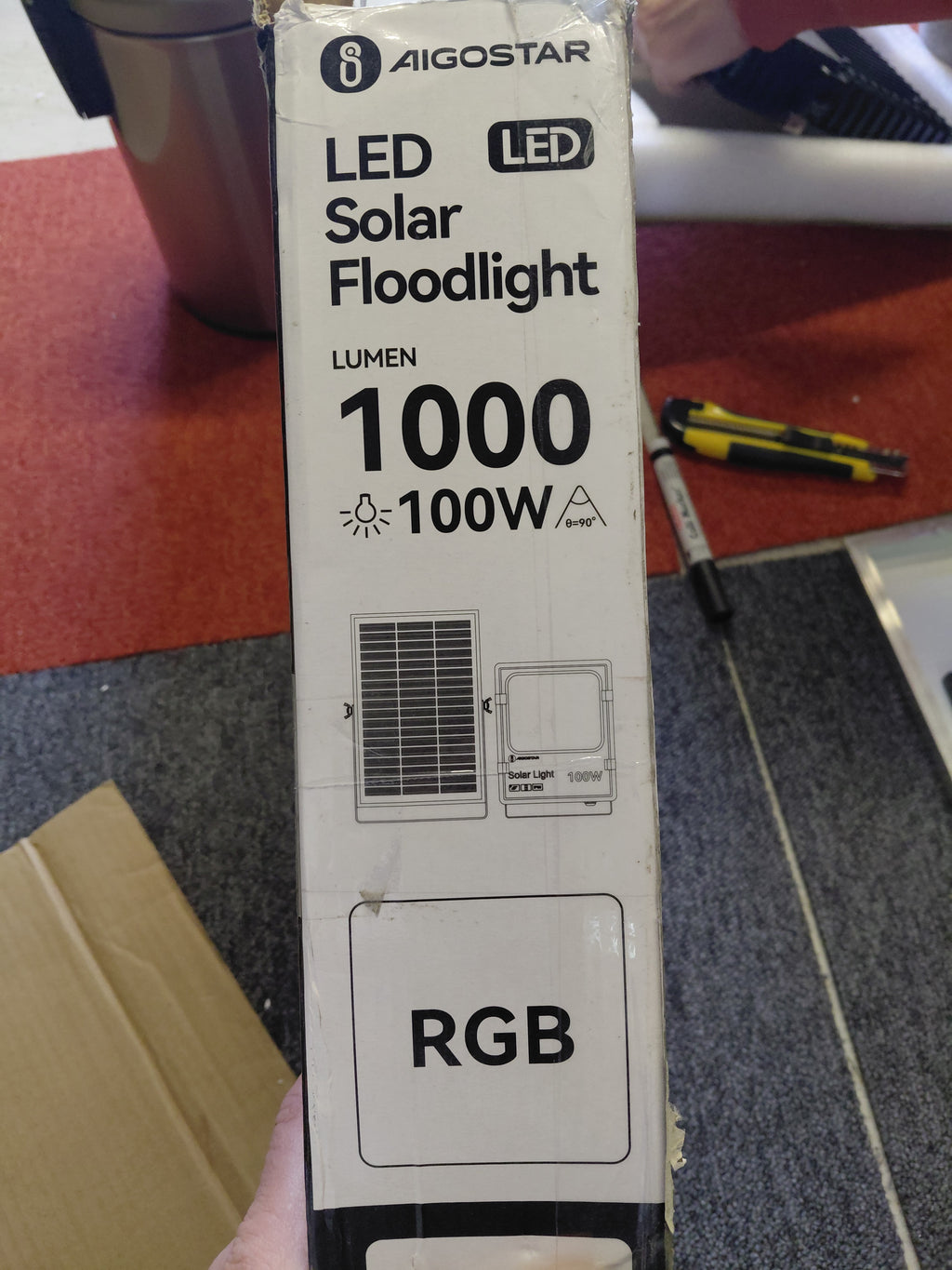 Aigostar 100W RGB Solar Garden Light with Remote Control - Outdoor Lighting IP66