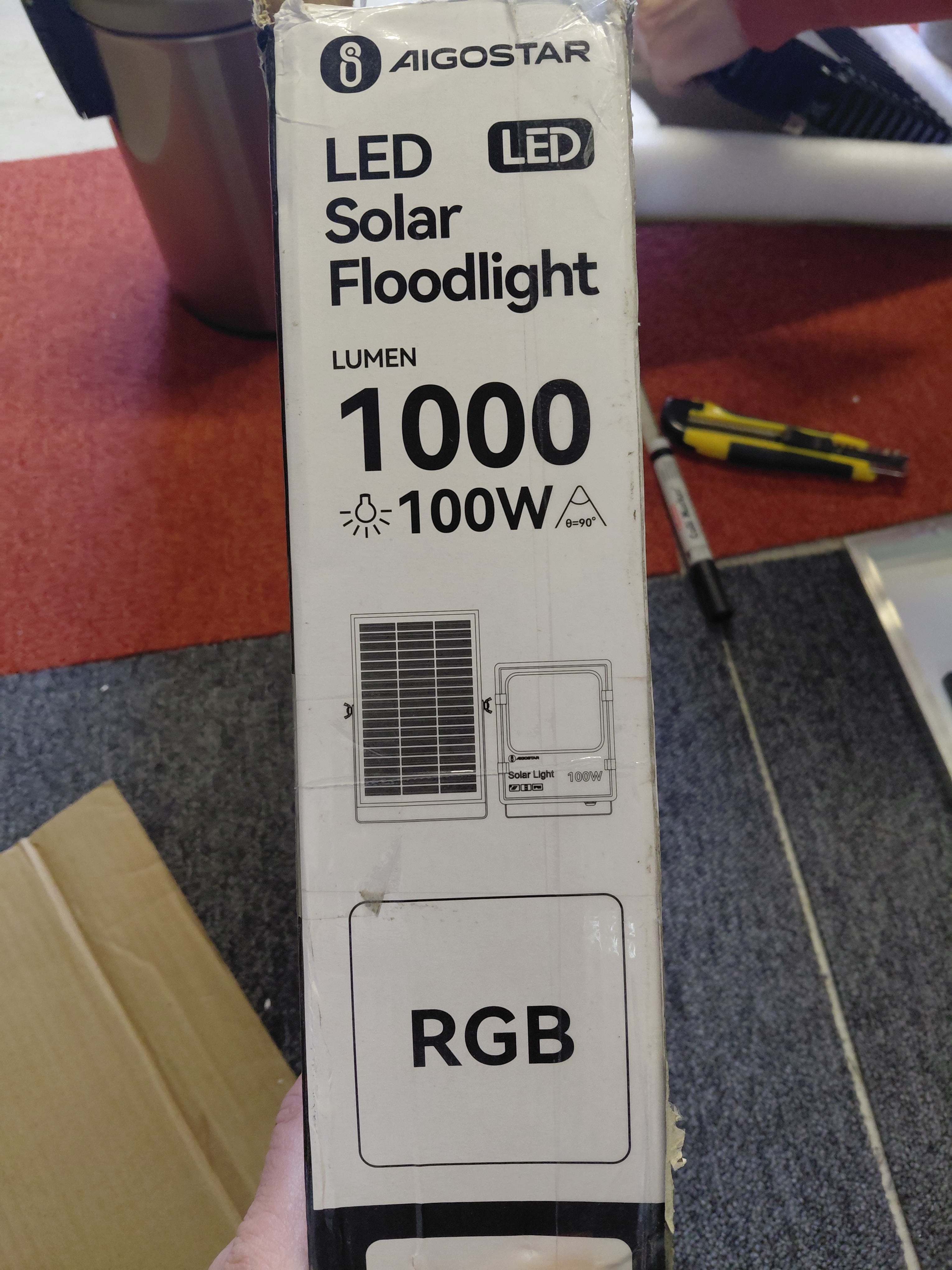 Aigostar 100W RGB Solar Garden Light with Remote Control - Outdoor Lighting IP66