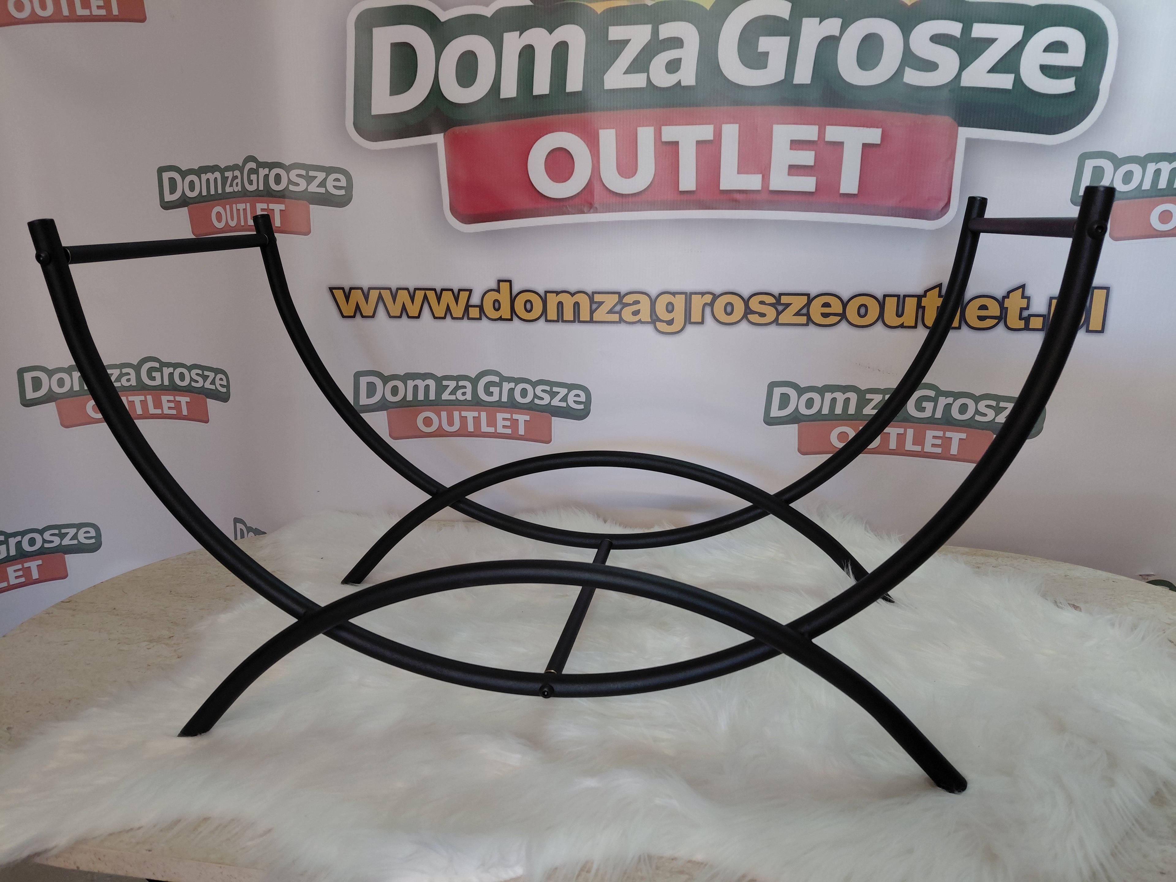 Kosz na drewno Relaxdays – Stojak metalowy 66x35x31 cm