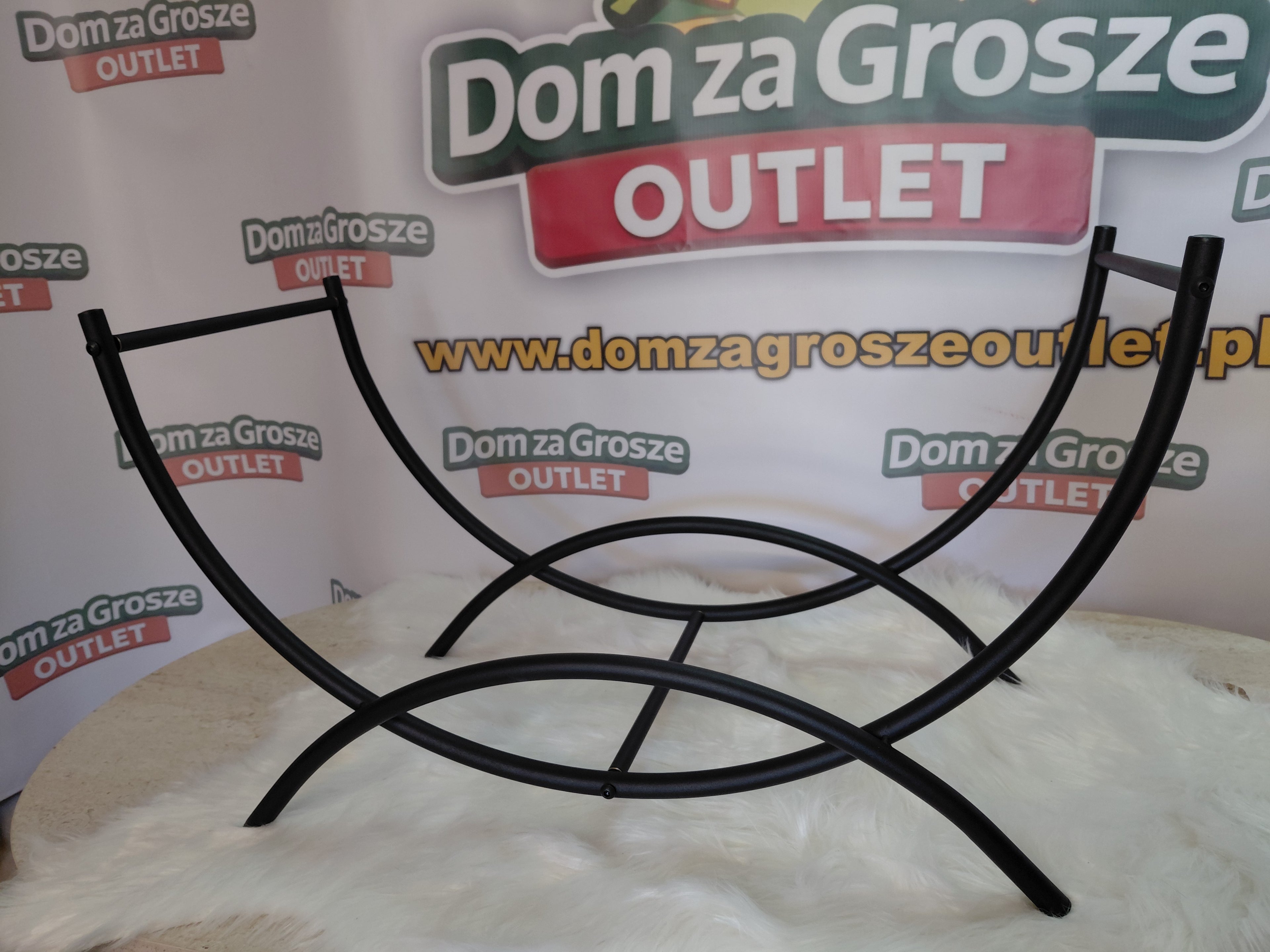 Kosz na drewno Relaxdays – Stojak metalowy 66x35x31 cm