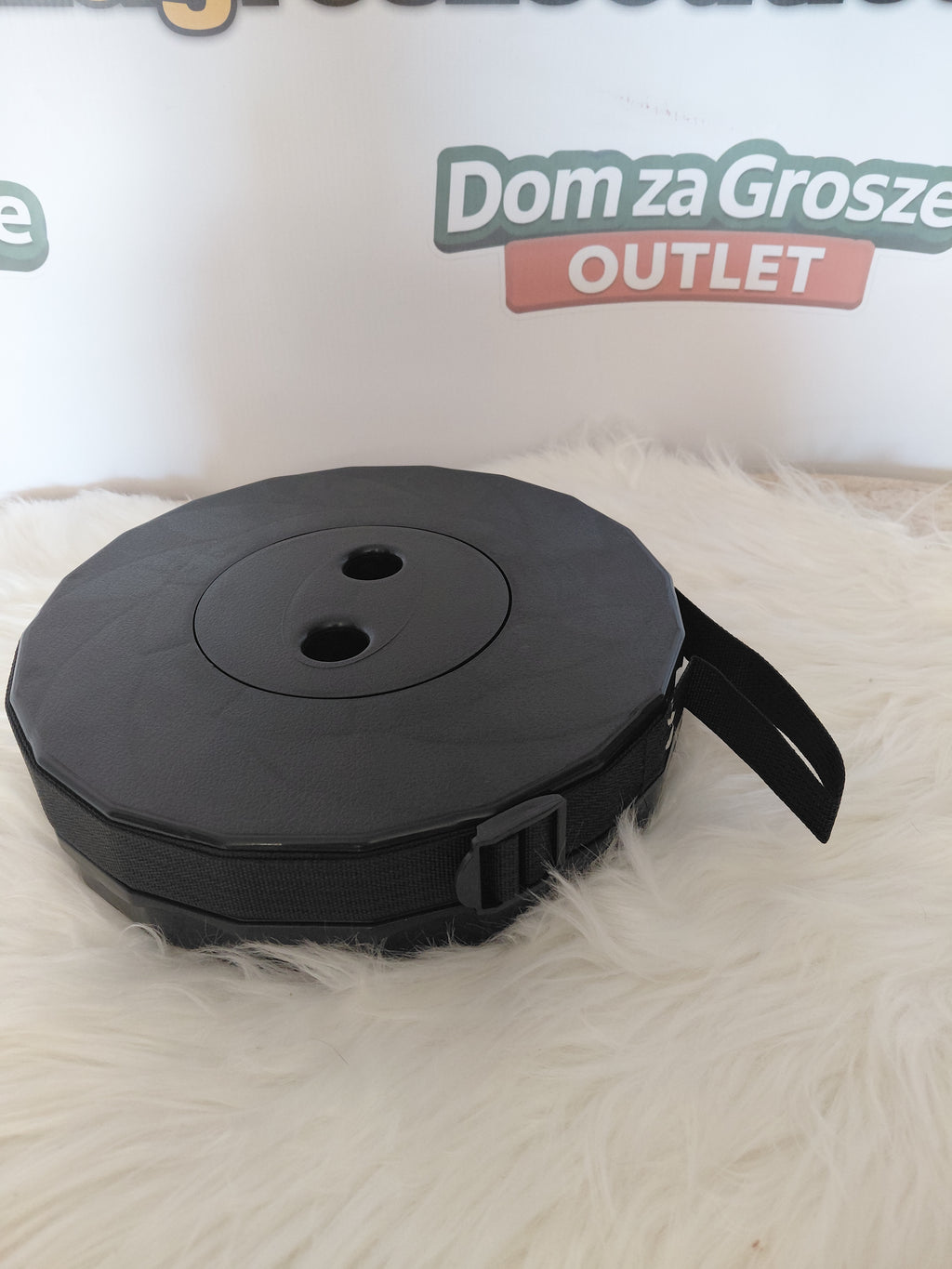Foldable Telescopic Camping Stool Black Lightweight with Strap