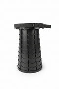 Foldable Telescopic Camping Stool Black Lightweight with Strap