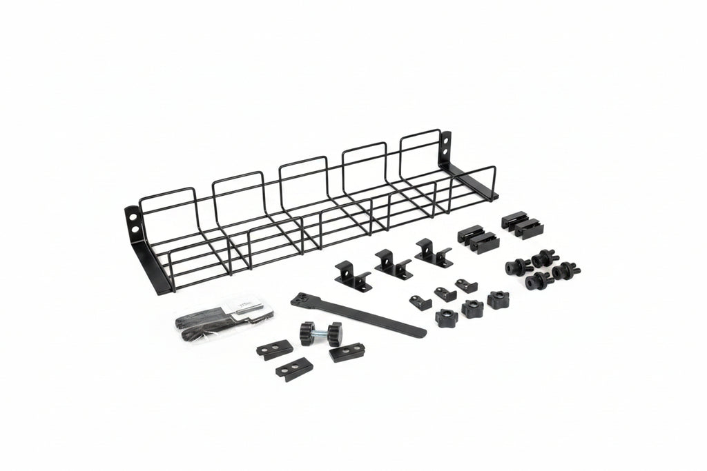 Organizer na kable pod biurko metalowy czarny LXQ 230