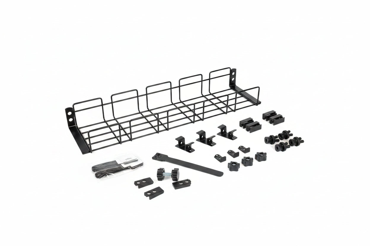 LXQ 230 Black Metal Under-Desk Cable Organiser