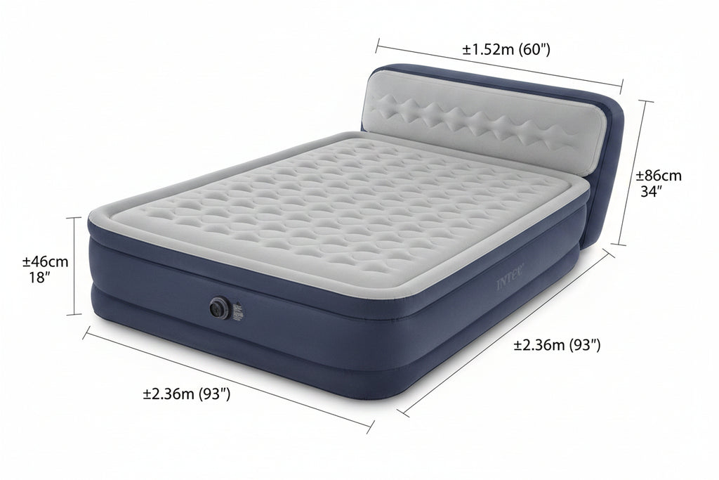 Intex AP 620D Deluxe - Dmuchane łóżko z zagłówkiem 152x236x46 cm