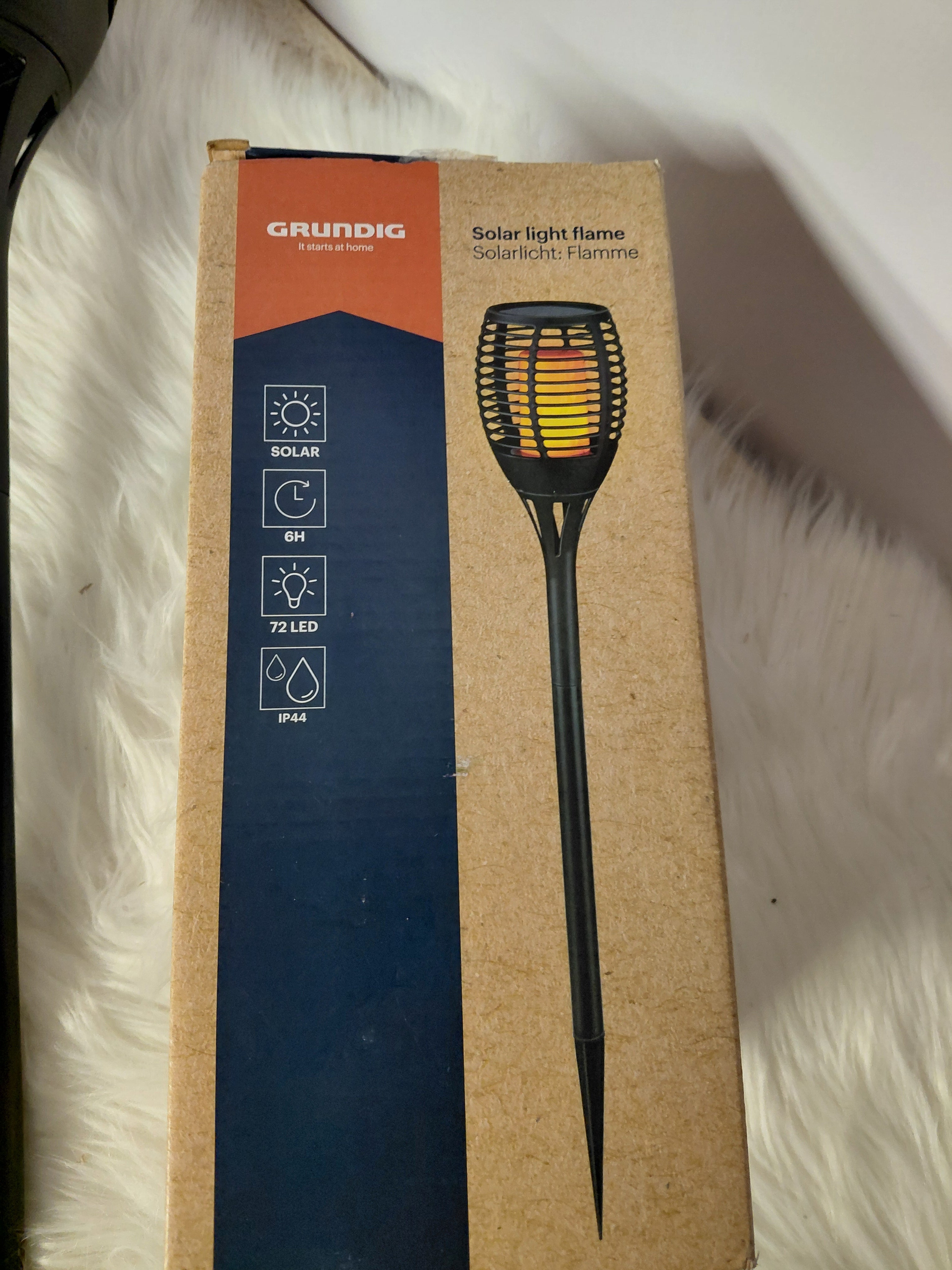 Grundig Solarna pochodnia ogrodowa LED - efekt żywego płomienia, 78 cm