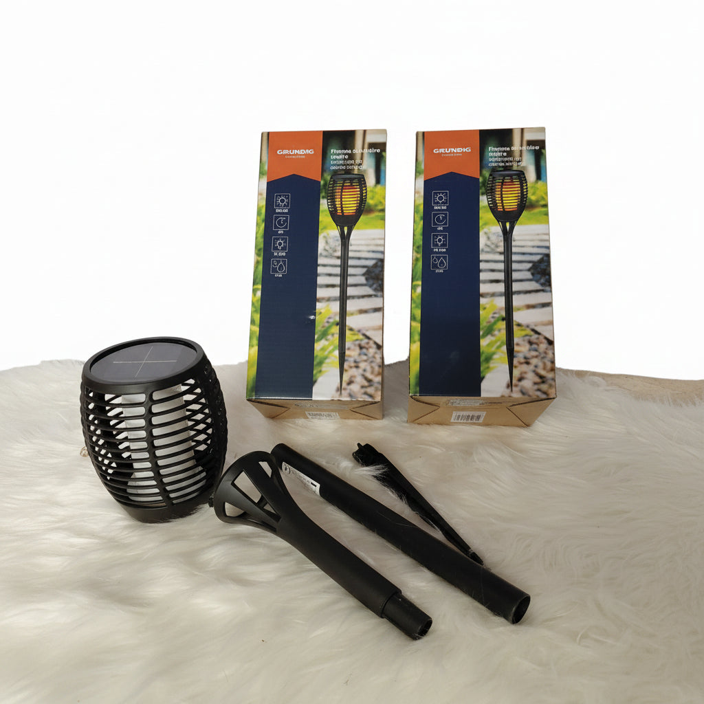 Grundig Solarna pochodnia ogrodowa LED - efekt żywego płomienia, 78 cm