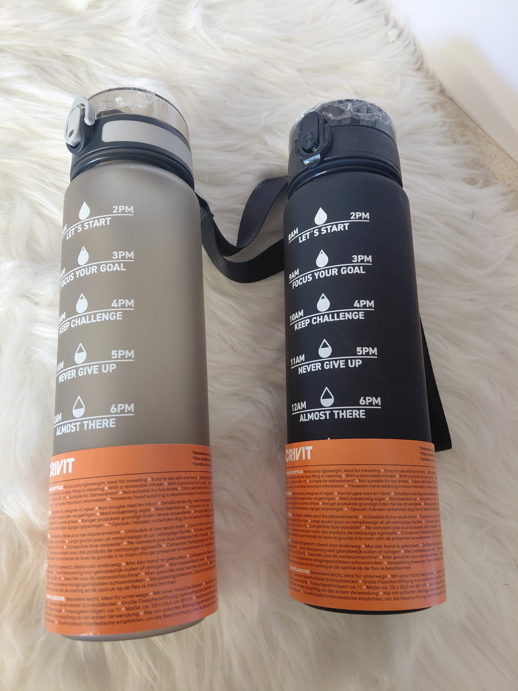 Bidon Sportowy CRIVIT z Podziałką 1000 ml — zestaw 2 szt.