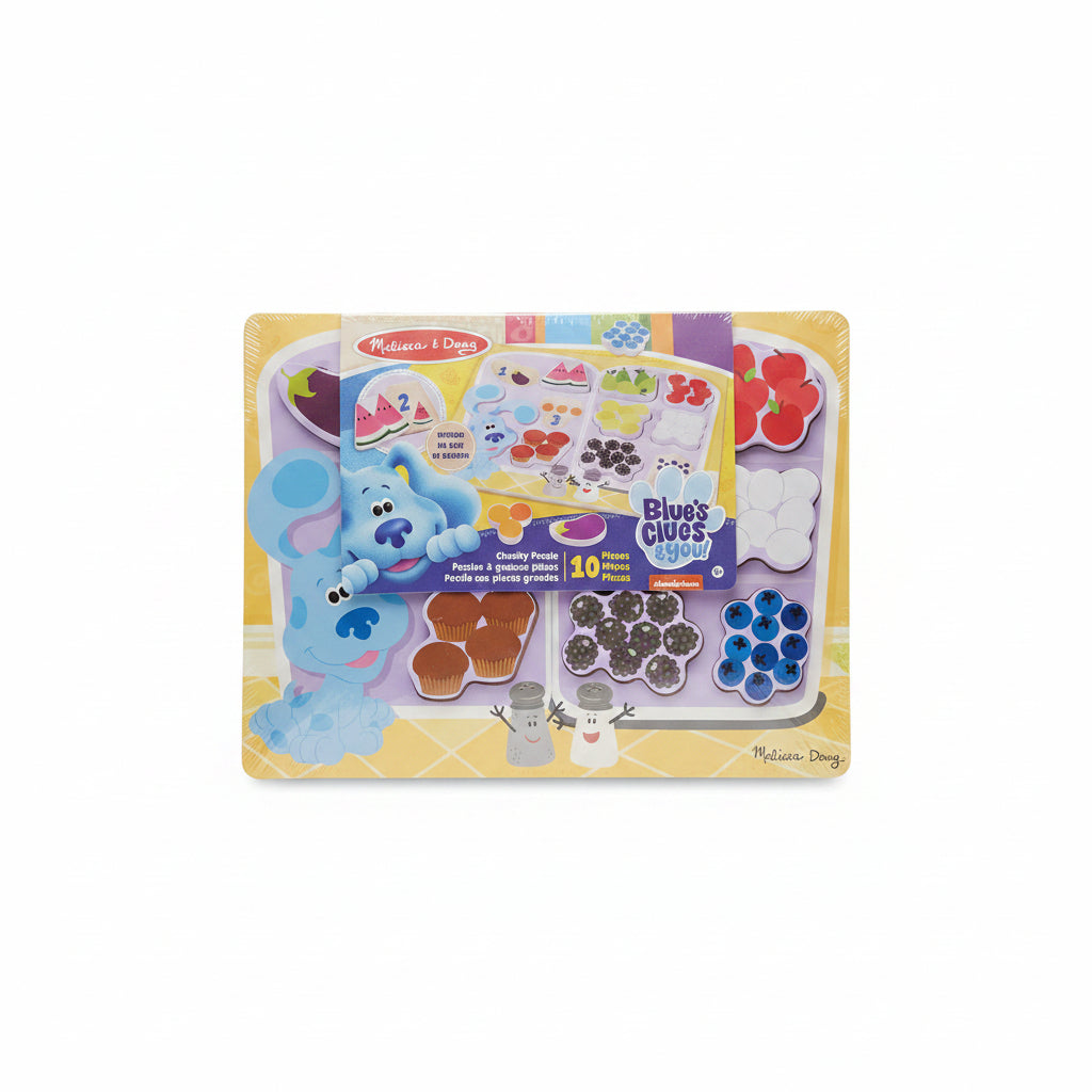 Melissa & Doug Blue's Clues & You! Drewniane Puzzle Chunky - Jedzenie z Lodówki | 10 el. | 2+