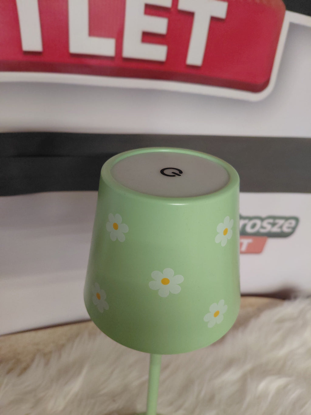 Lampka LED Rechargeable Touch Miętowa ze Stokrotkami Zestaw 2 szt. | USB-C | Ø10,6x35H cm