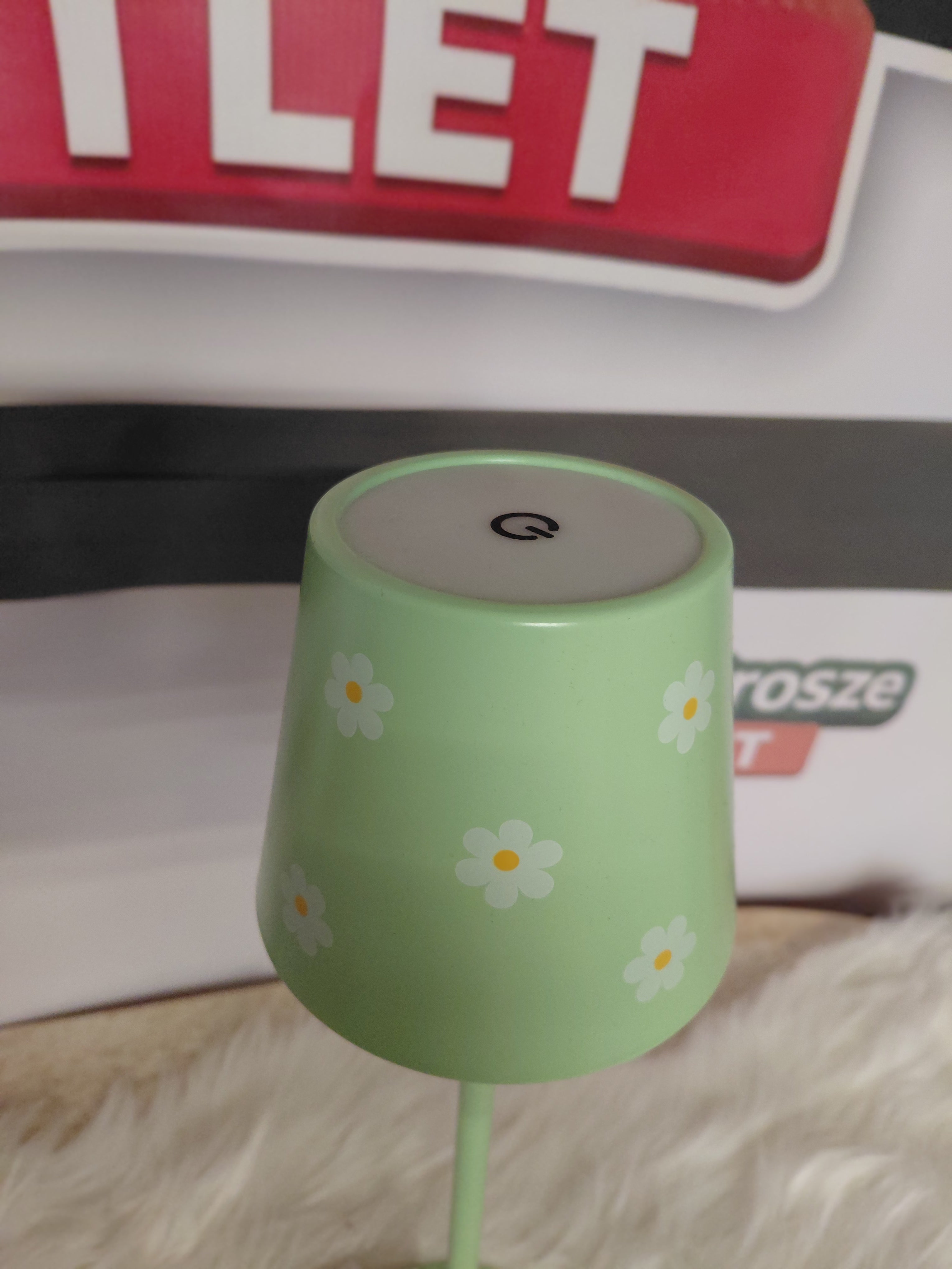 Lampka LED Rechargeable Touch Miętowa ze Stokrotkami Zestaw 2 szt. | USB-C | Ø10,6x35H cm