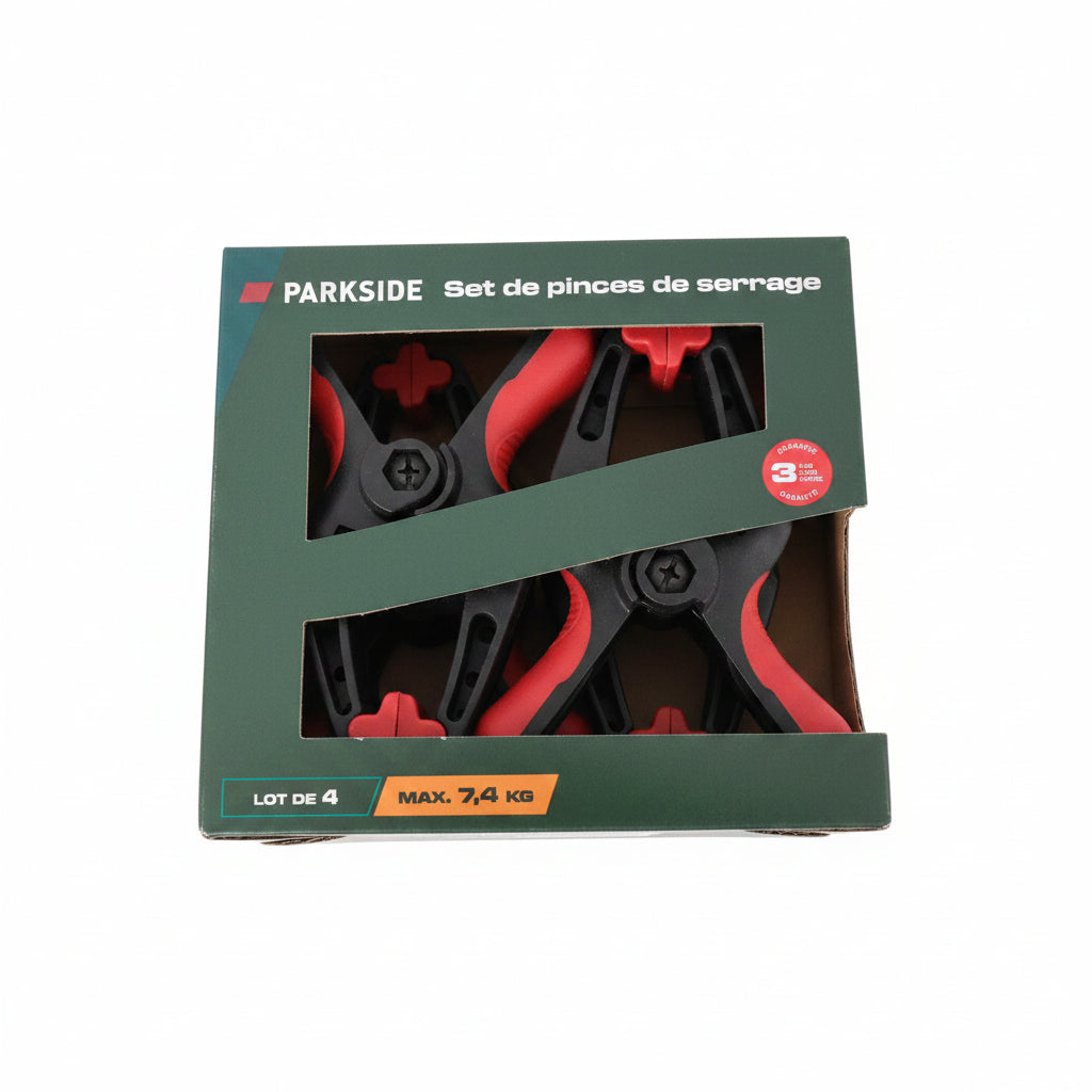 Parkside – zestaw 4 zacisków sprężynowych, max. 7,4 kg
