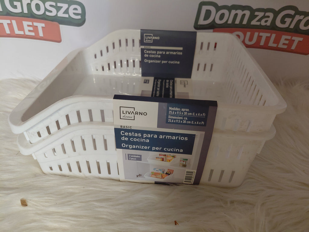 Livarno Home - zestaw 2 koszyków do szafek kuchennych 25,6×9,5×30 cm