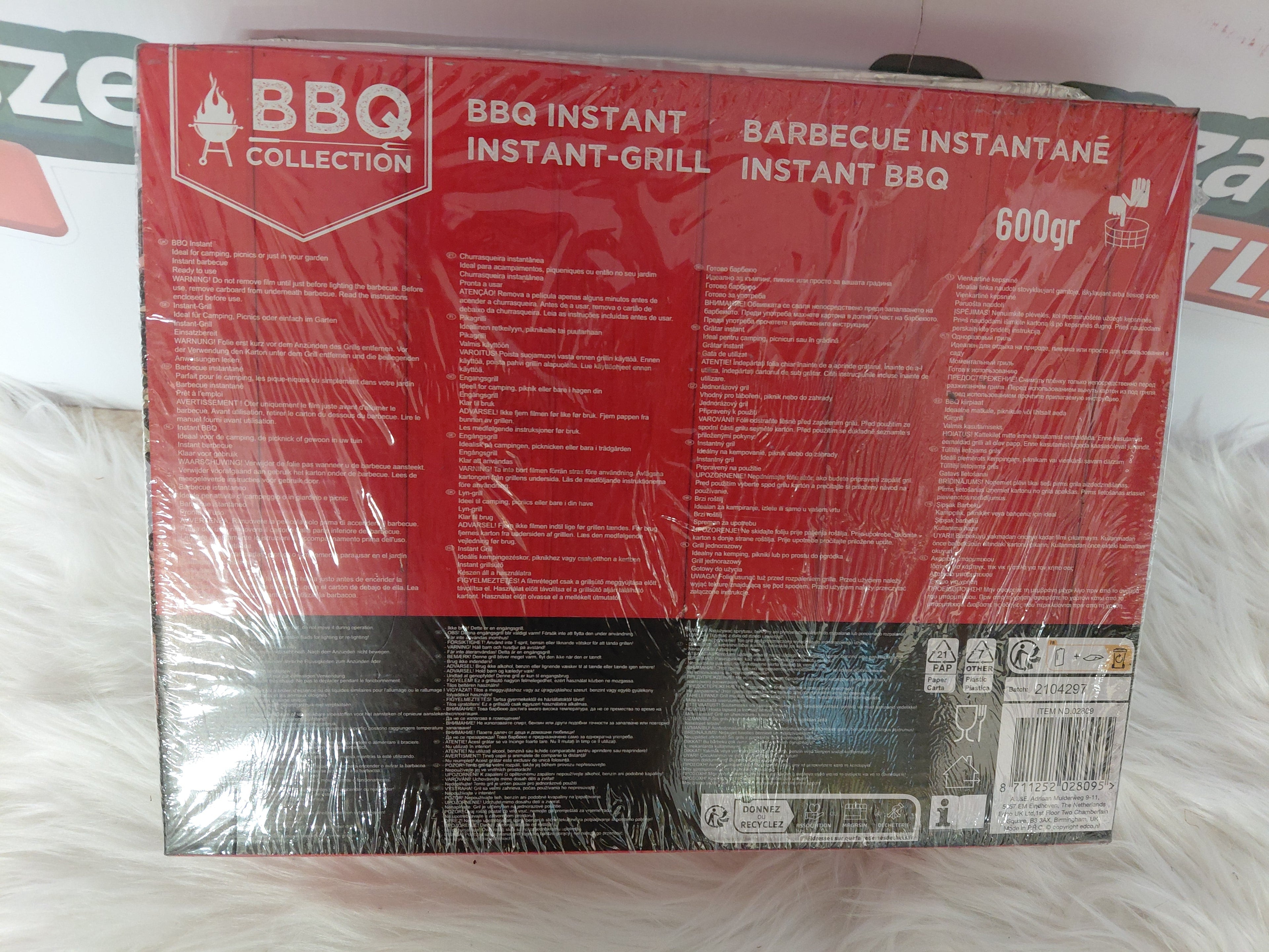 BBQ Collection Instant Grill Jednorazowy 600g | Gotowy do Użycia | Grill Węglowy BBQ