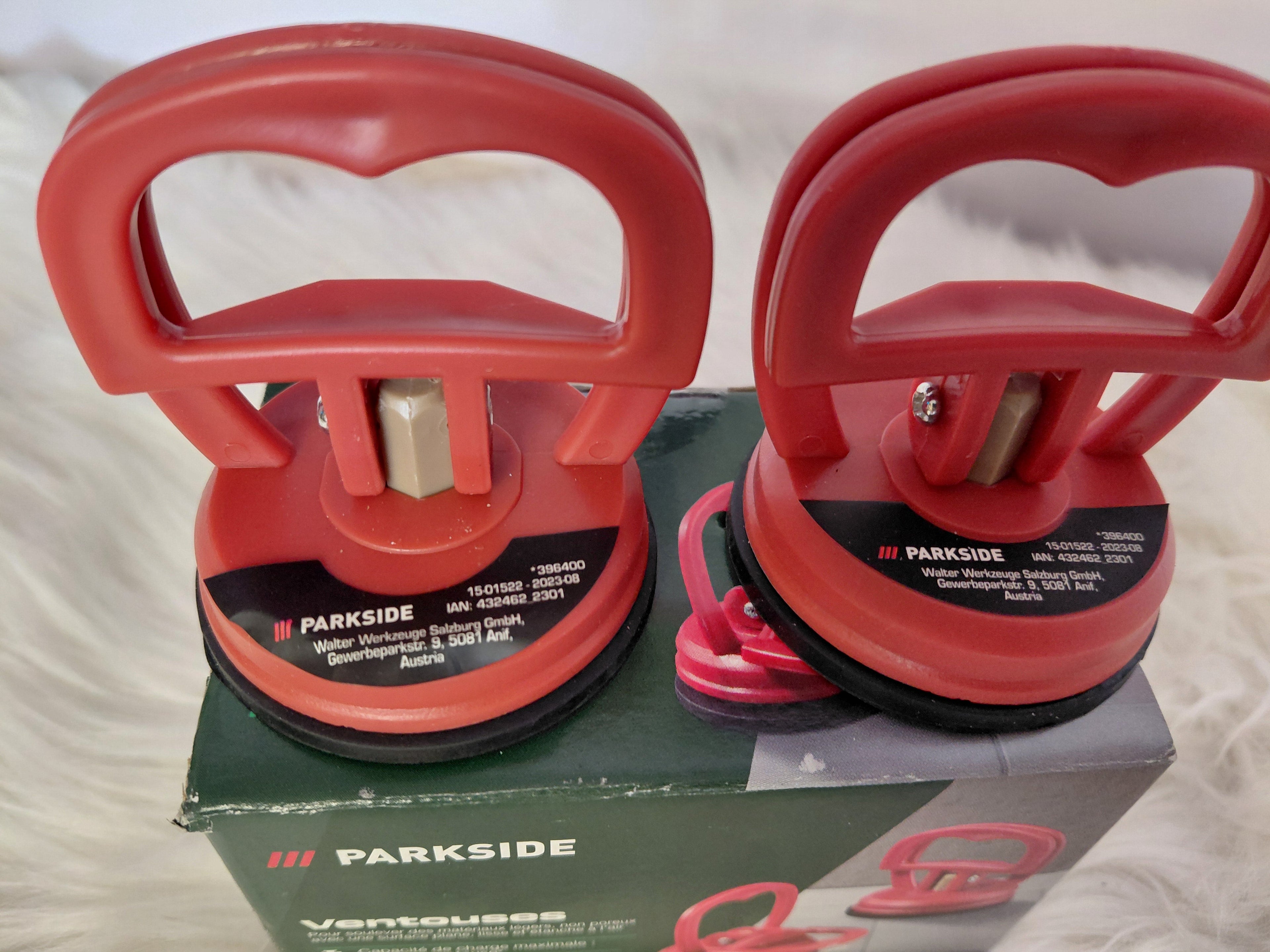 Parkside Przyssawki do Płytek Szkła i Metalu 2 szt. | Nośność 8 kg/szt.