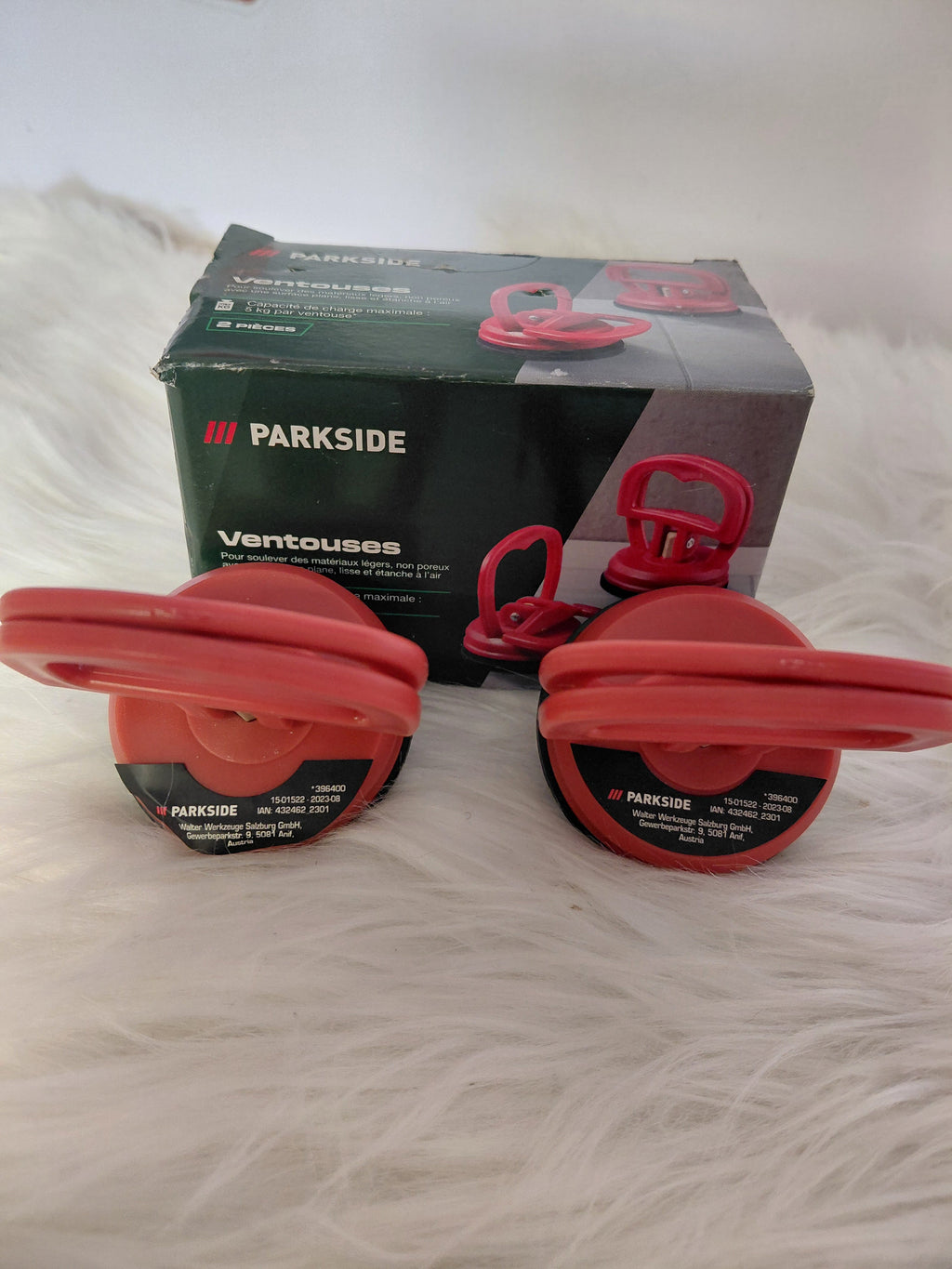 Parkside Przyssawki do Płytek Szkła i Metalu 2 szt. | Nośność 8 kg/szt.