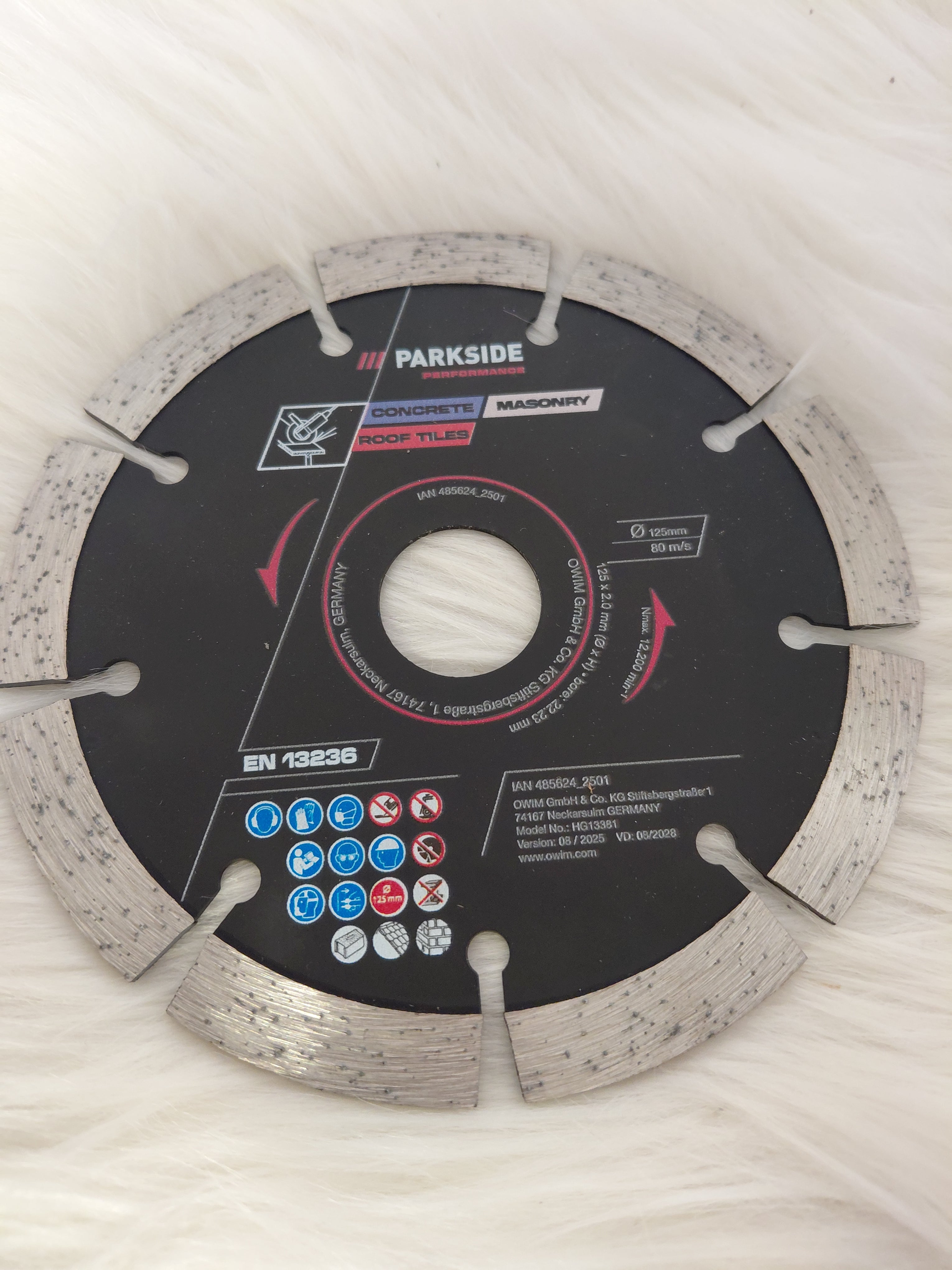 Parkside Performance Tarcza Diamentowa 125mm | Beton Mur Dachówka | 100% Dłuższa Żywotność