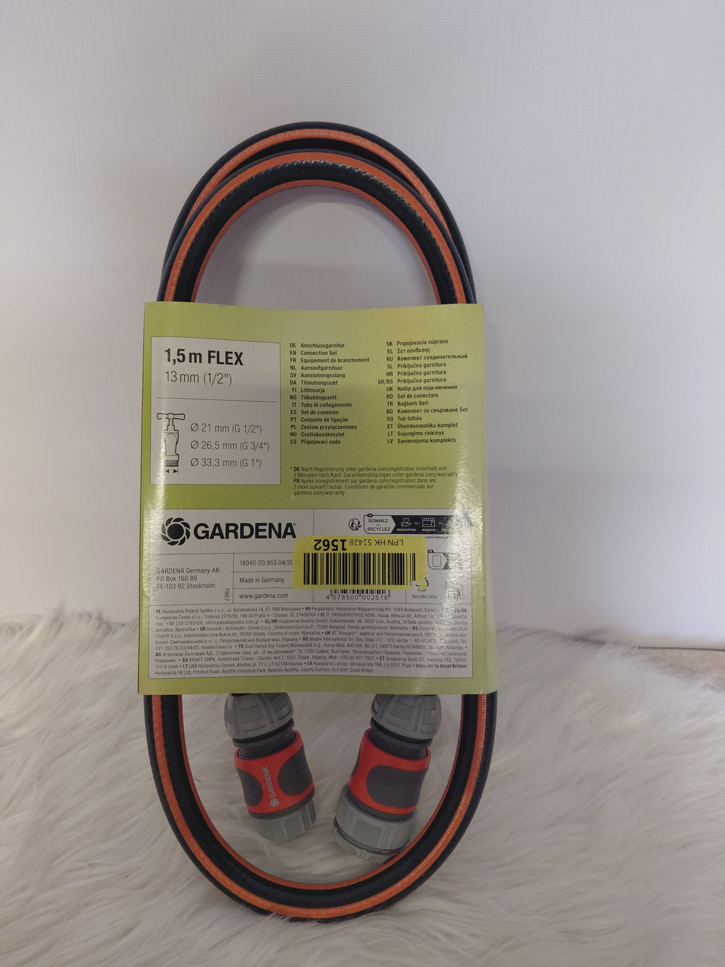 Gardena Flex Connection Set 1,5 m wąż 13 mm (1/2") z złączkami Grip - Made in Germany