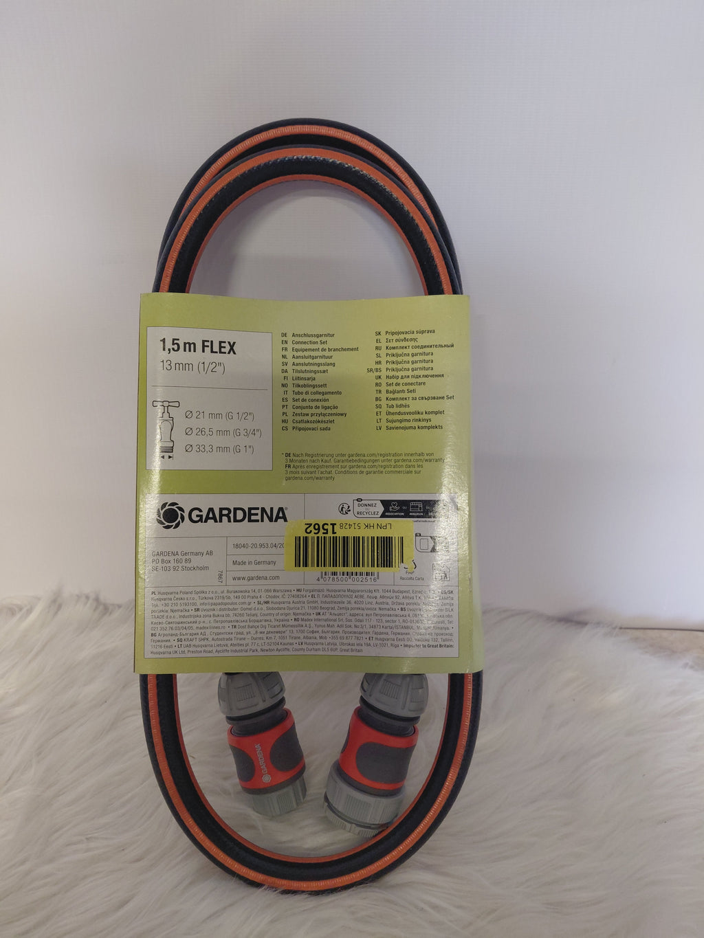 Gardena Flex Connection Set 1,5 m wąż 13 mm (1/2") z złączkami Grip - Made in Germany