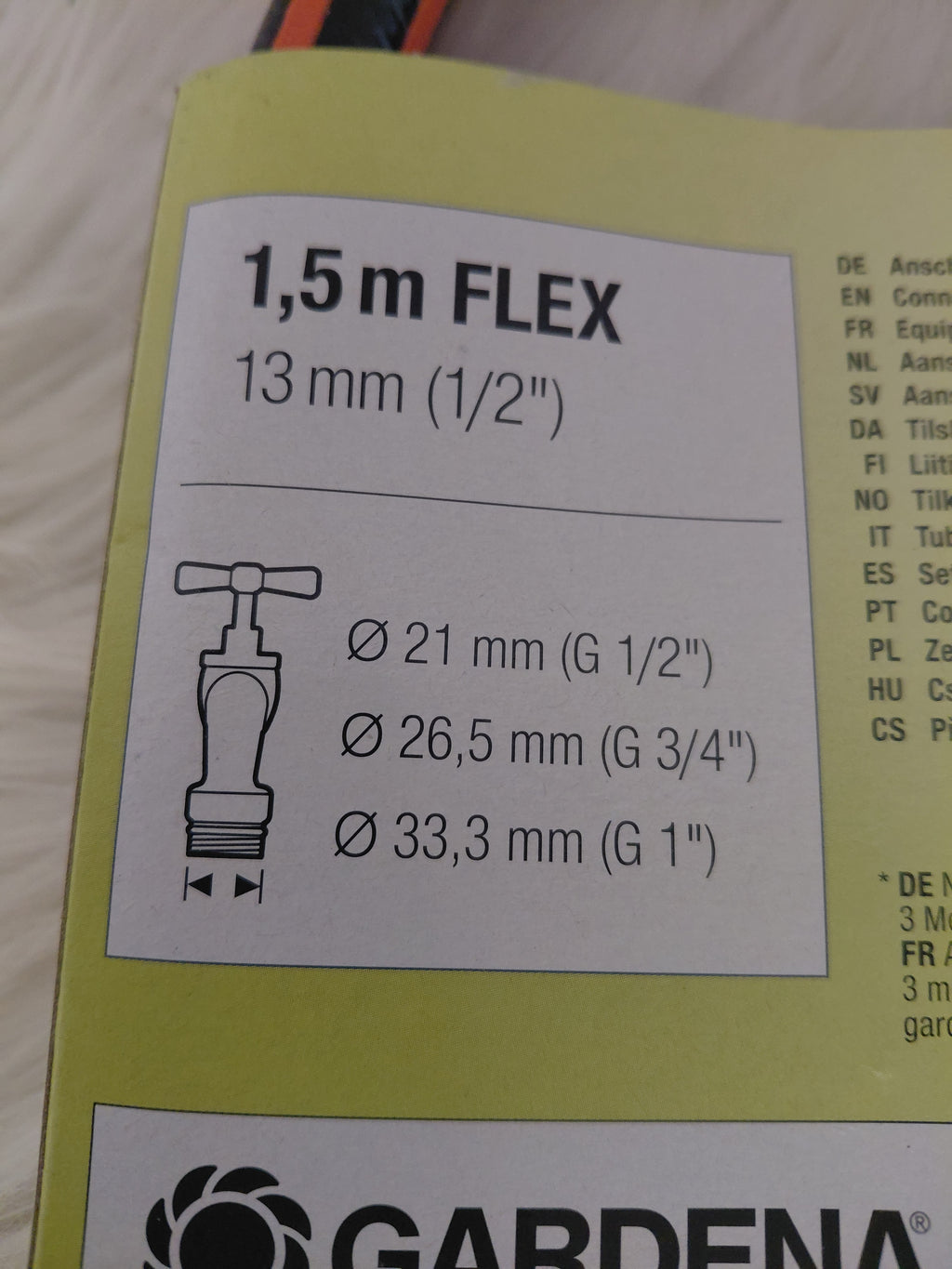 Gardena Flex Connection Set 1,5 m wąż 13 mm (1/2") z złączkami Grip - Made in Germany