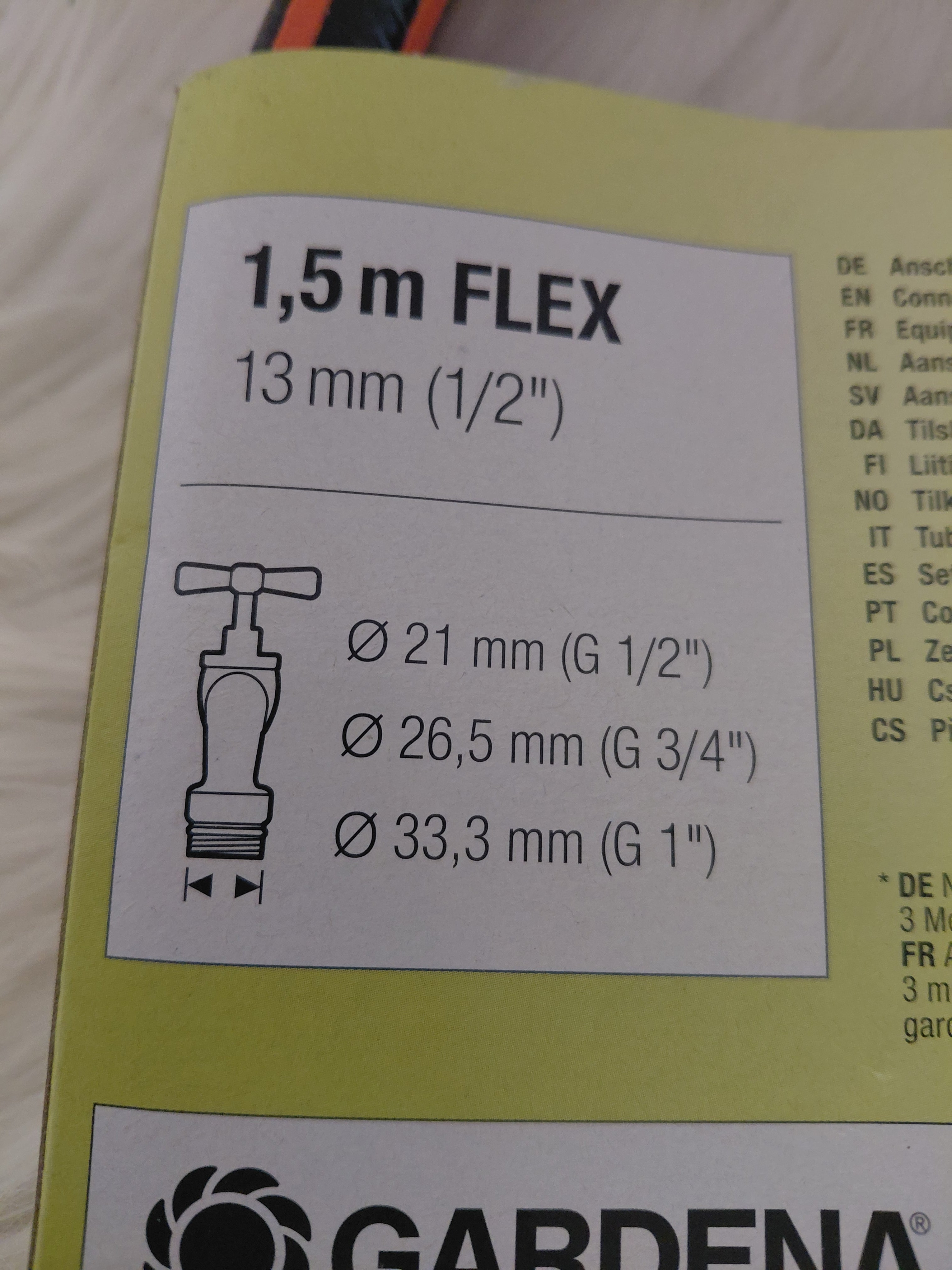 Gardena Flex Connection Set 1,5 m wąż 13 mm (1/2") z złączkami Grip - Made in Germany