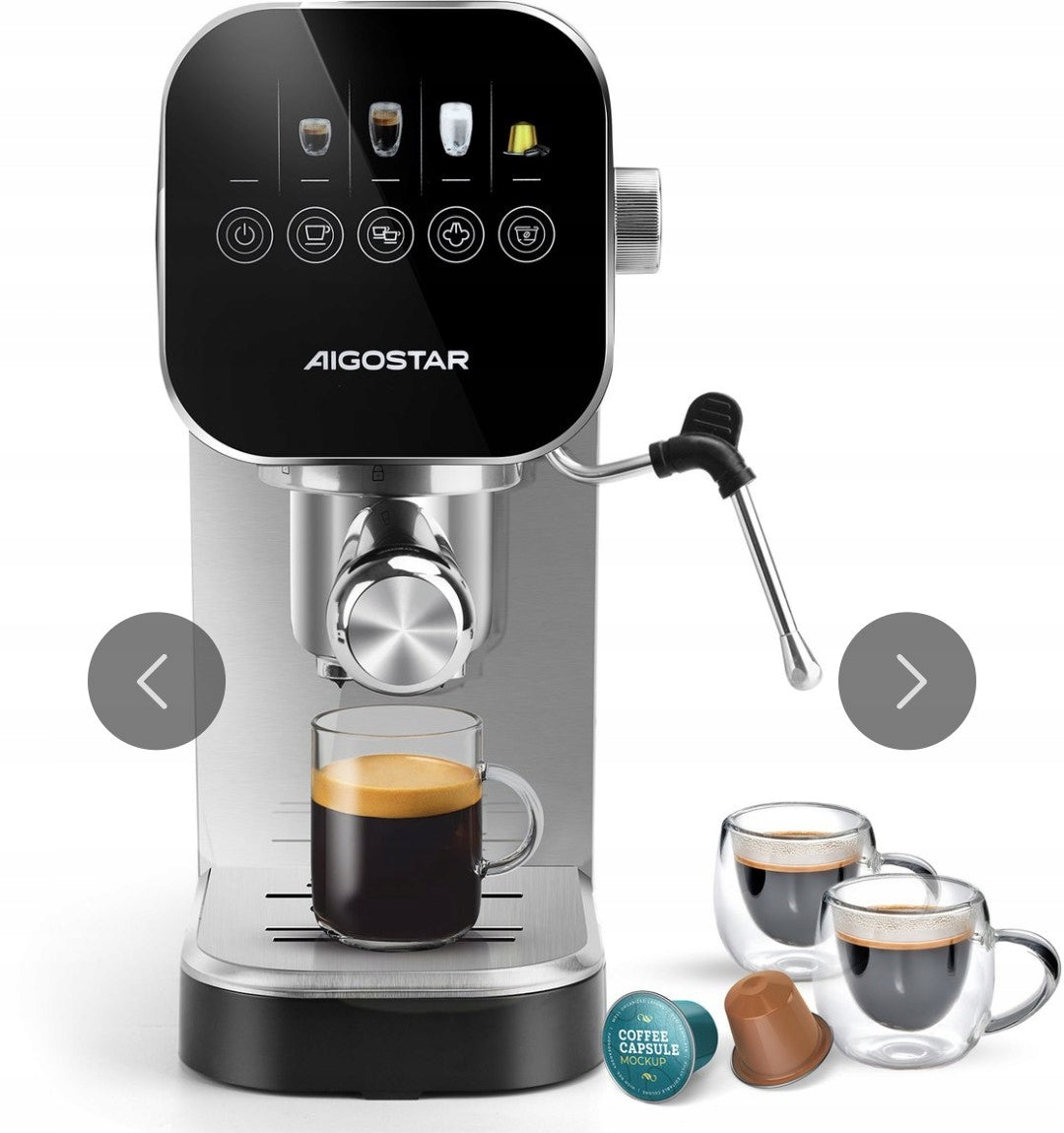 Ekspres do kawy mielonej kapsułki cappuccino late panel dotykowy półautomat