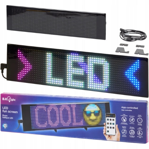 Pikselowy ekran LED B.K Light 10 W zintegrowane źródło LED 37,4 x 9,2 cm